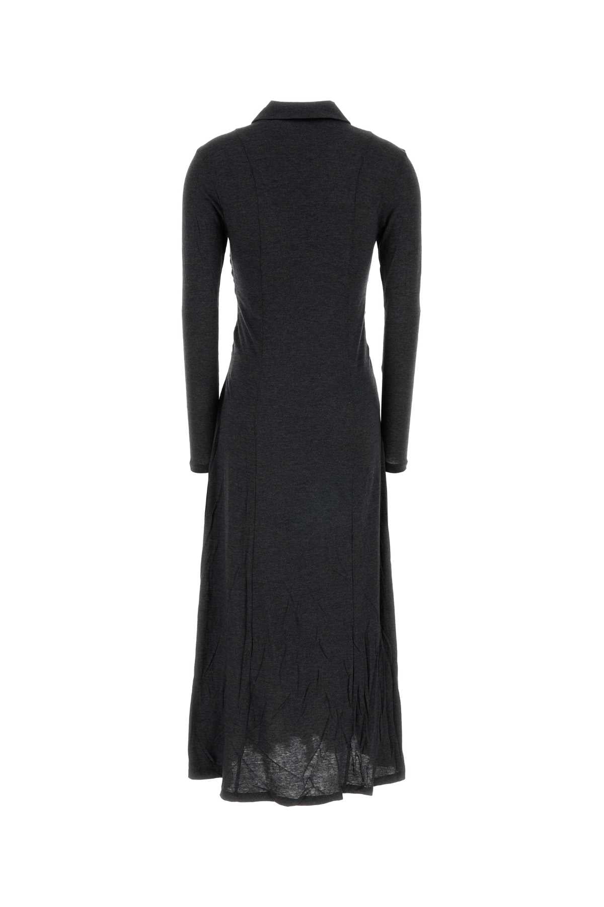 Ganni Women Dark Grey Jersey Shirt Dress GANNI