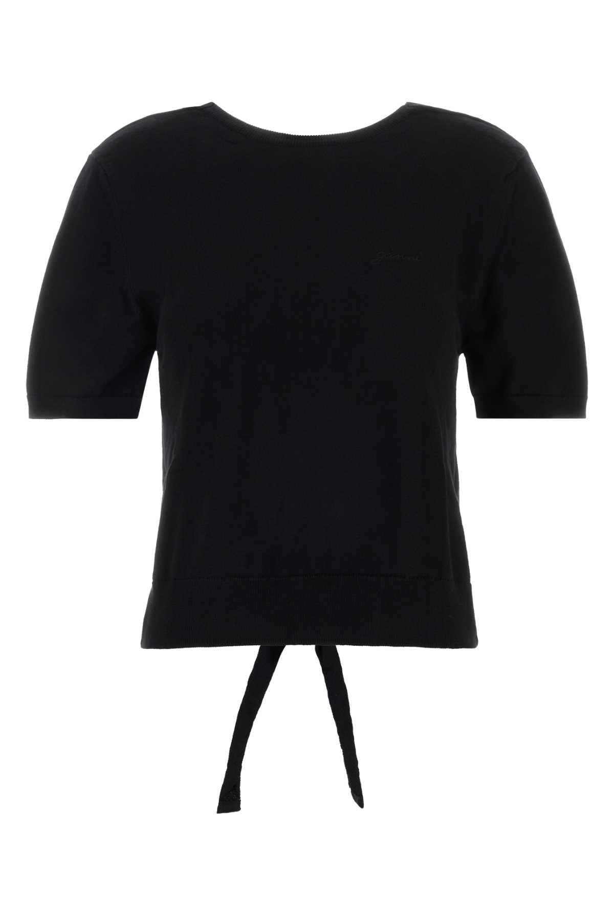 Ganni Women Black Cotton Top GANNI