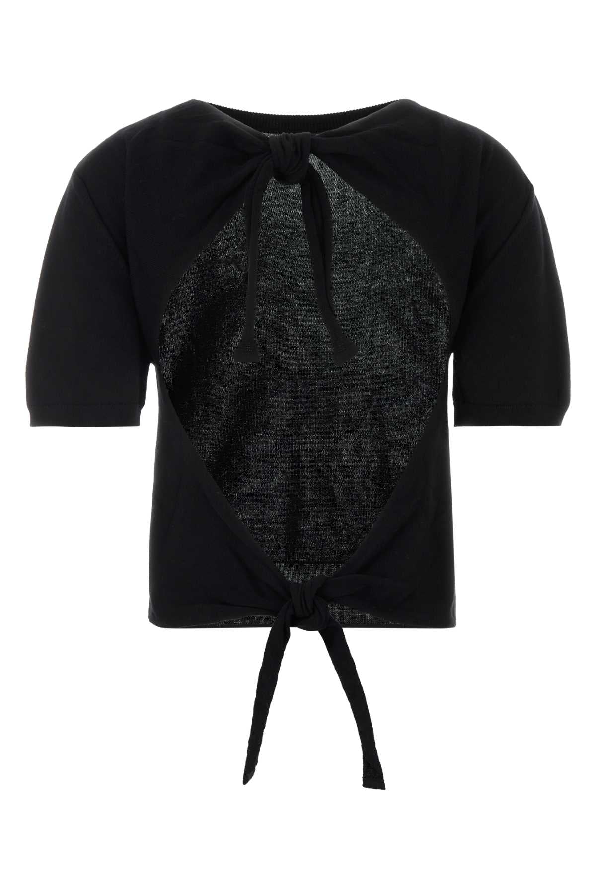 Ganni Women Black Cotton Top GANNI