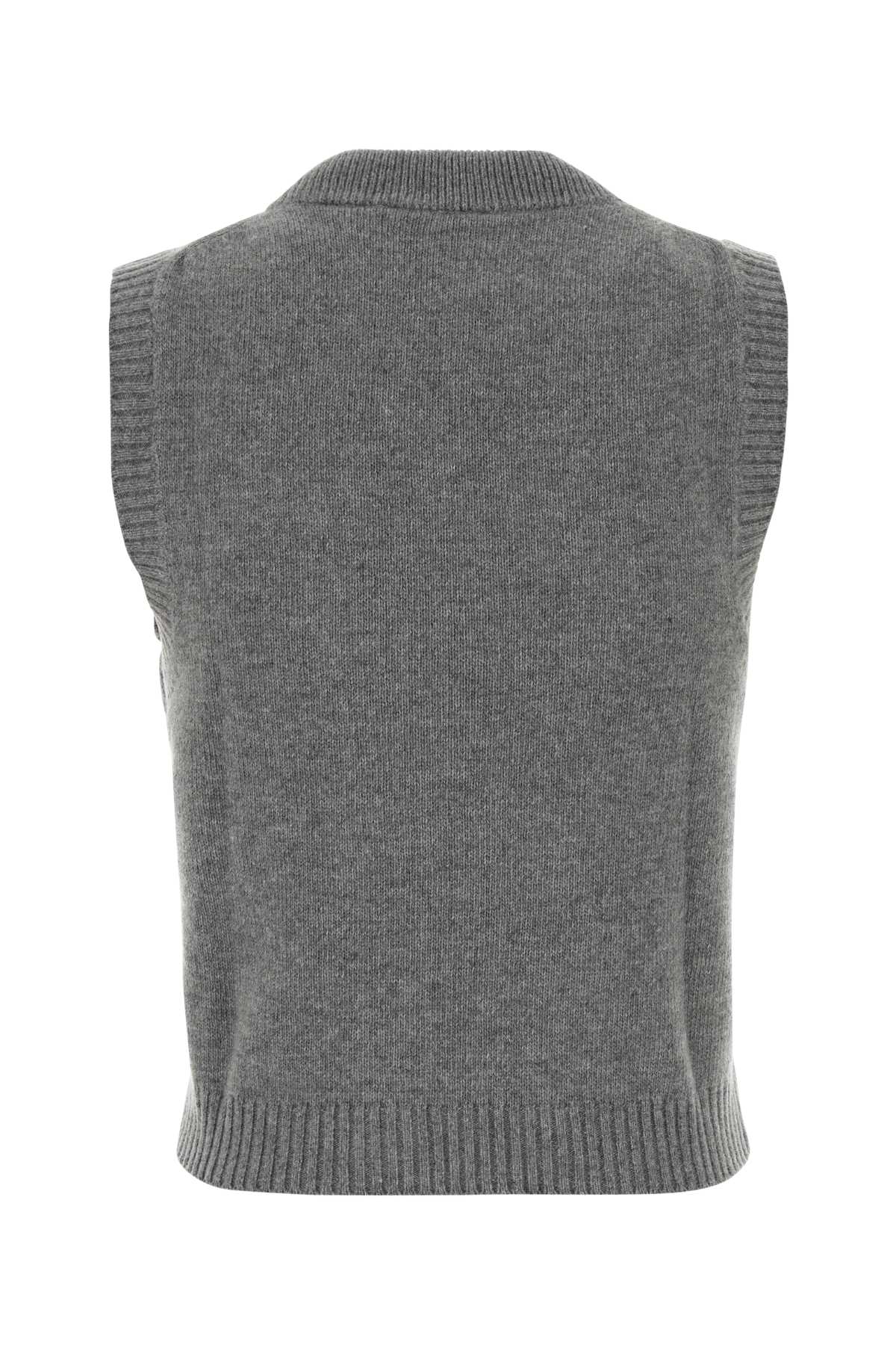 Ganni Women Grey Wool Blend Vest GANNI