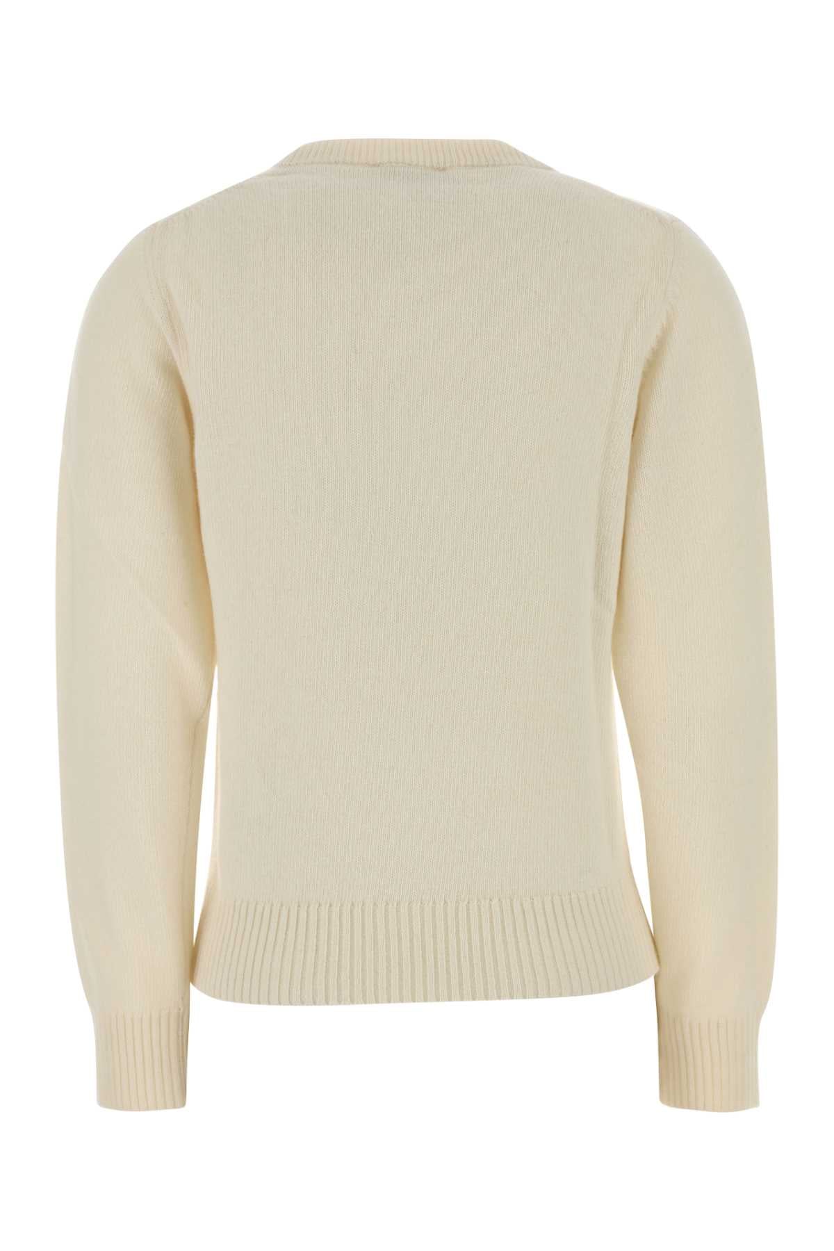 Ganni Women Ivory Wool Blend Sweater GANNI