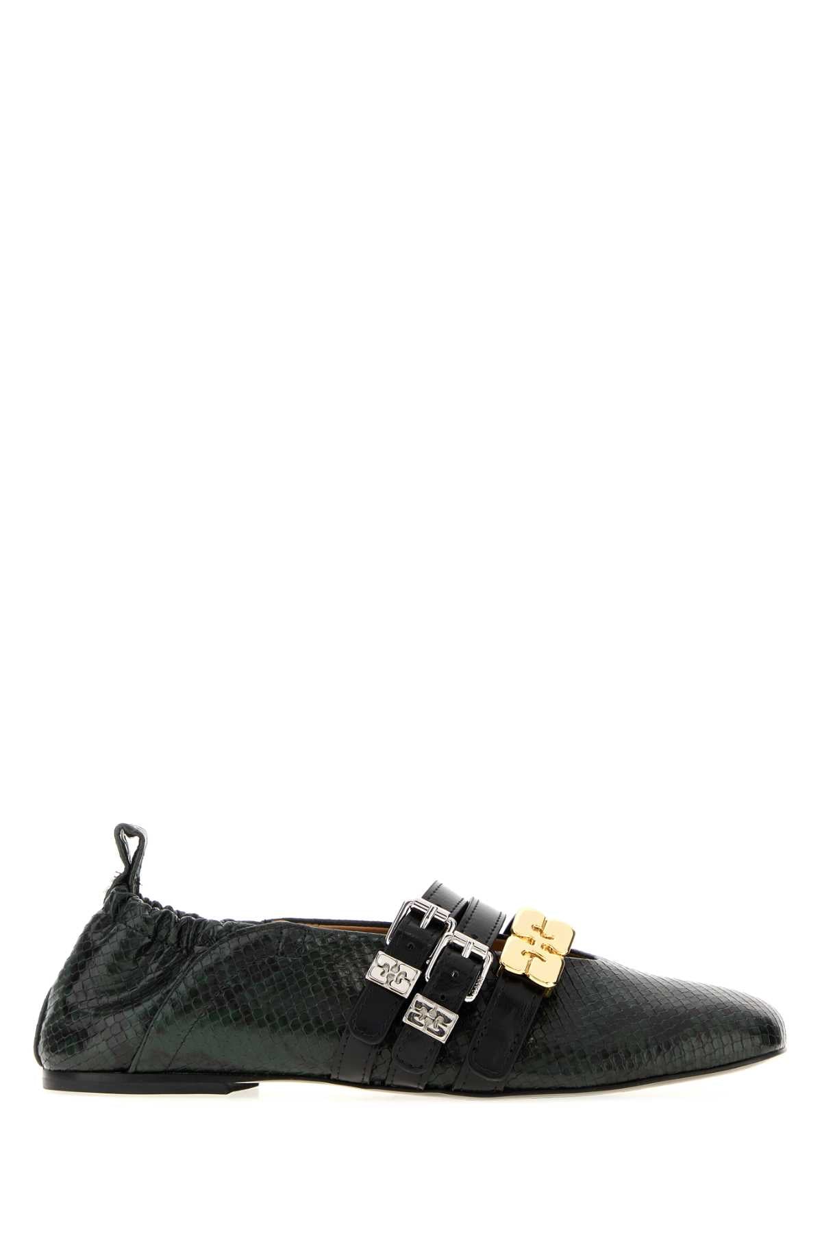 Ganni Women Printed Synthetic Leather Ballerinas GANNI