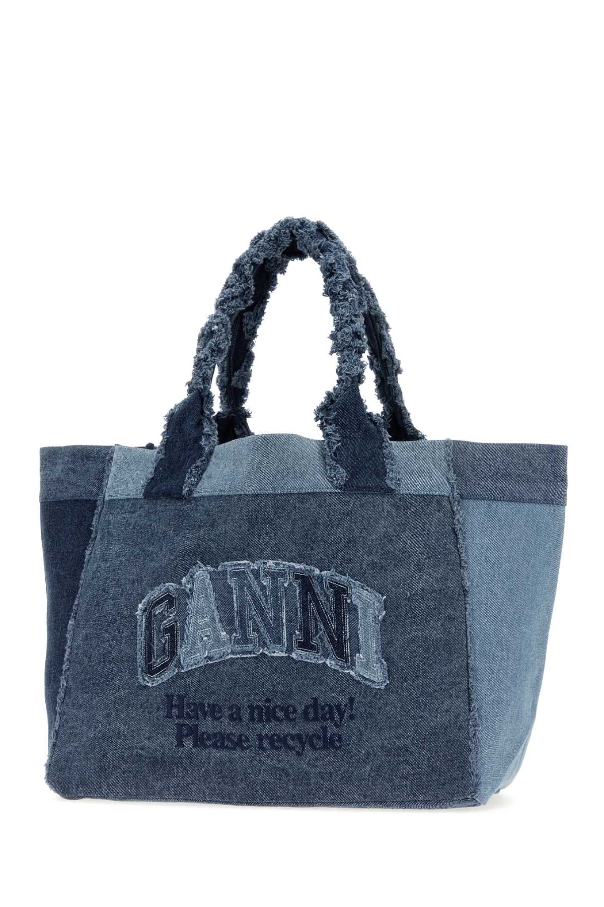Ganni Women Denim Medium Trapeze Shopping Bag GANNI