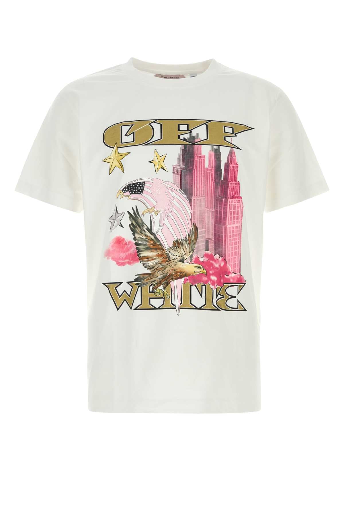 Off White Men White Cotton T-Shirt OFF-WHITE