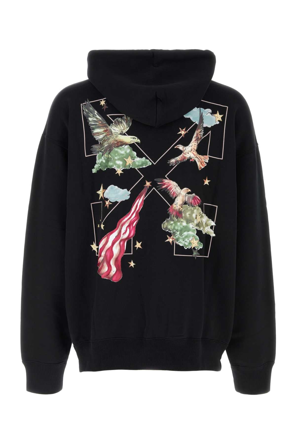 Off White Men Black Cotton Oversize Sweatshirt OFF-WHITE