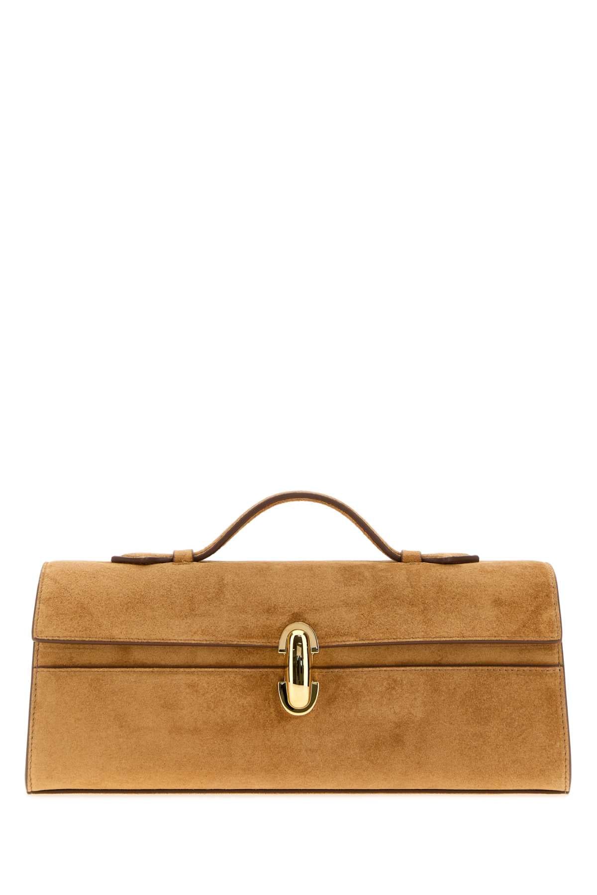 Savette Women Camel Suede Slim Symmetry Handbag SAVETTE