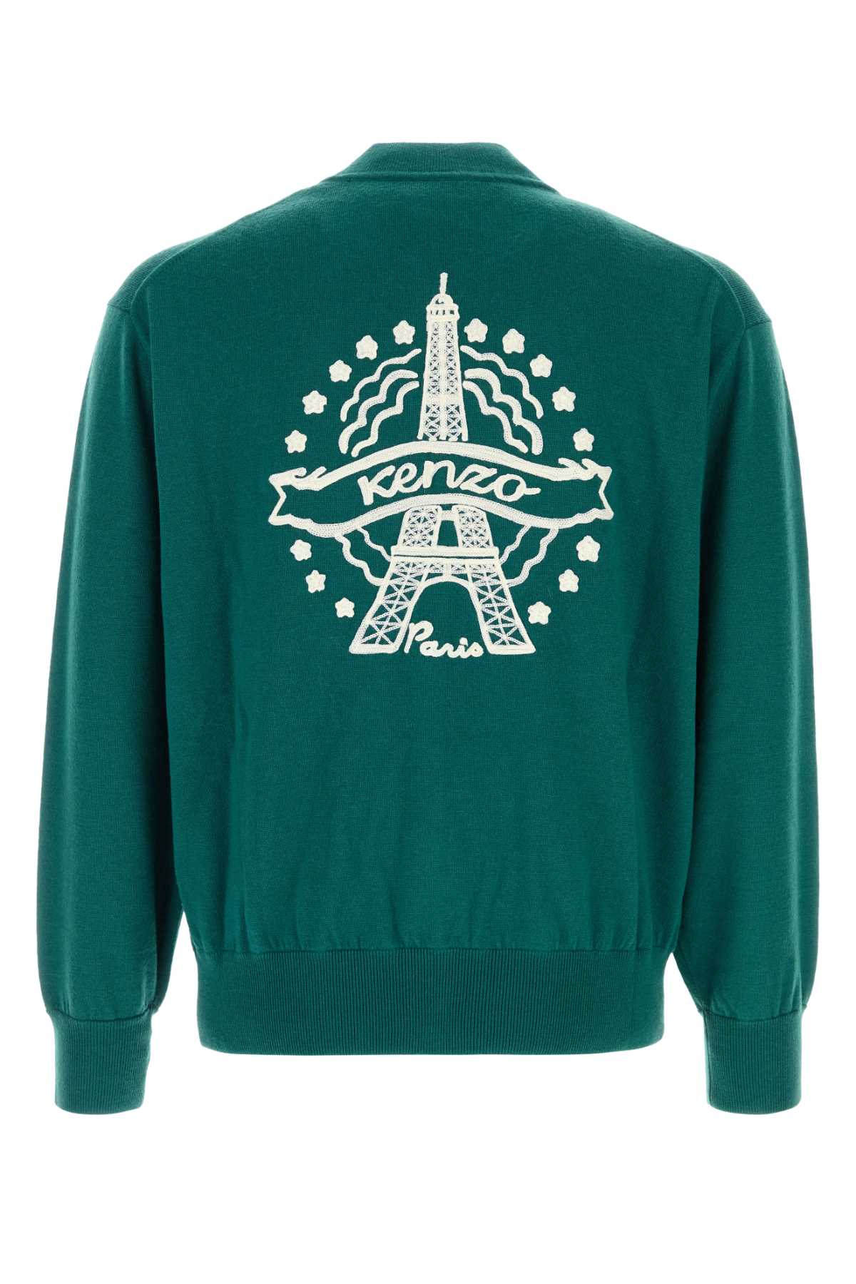 Kenzo Men Green Wool Cardigan KENZO