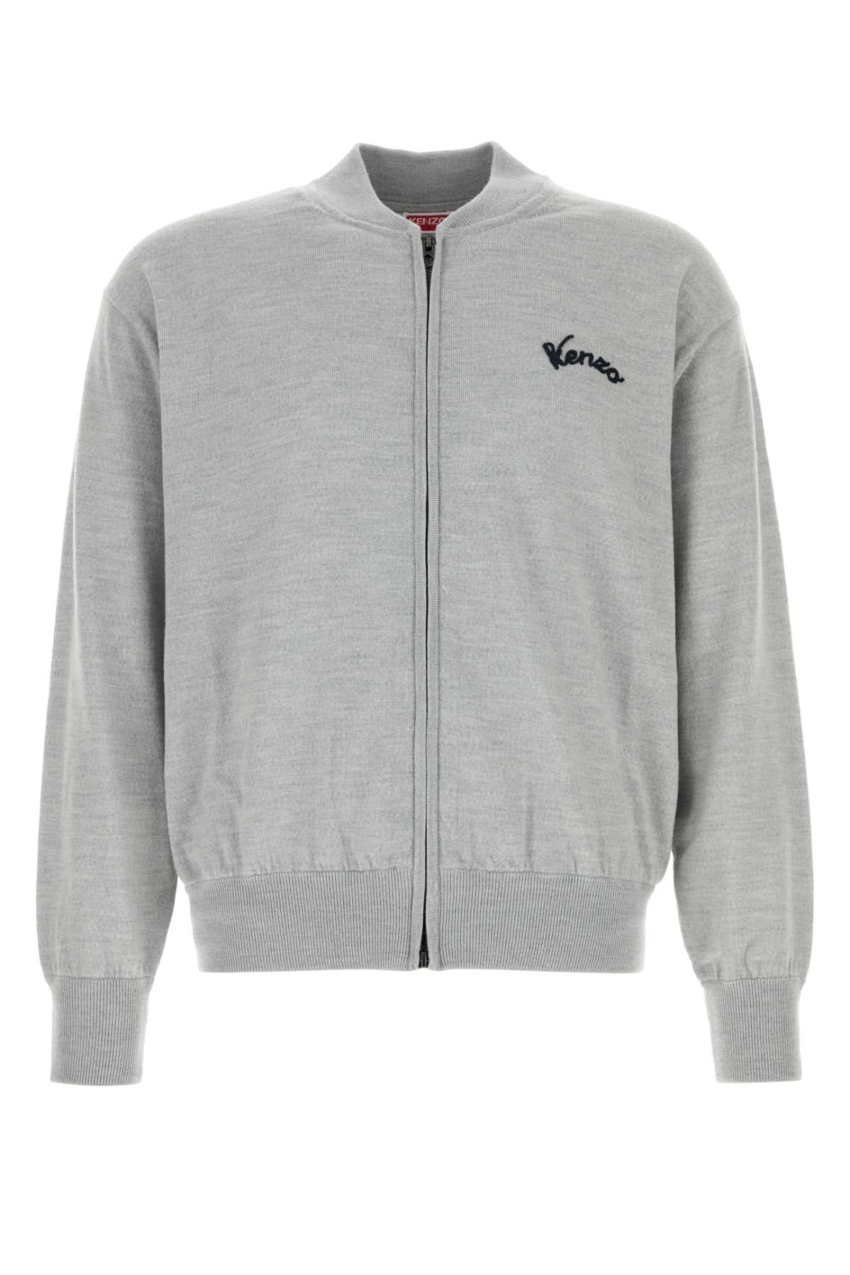 Kenzo Men Grey Wool Cardigan KENZO