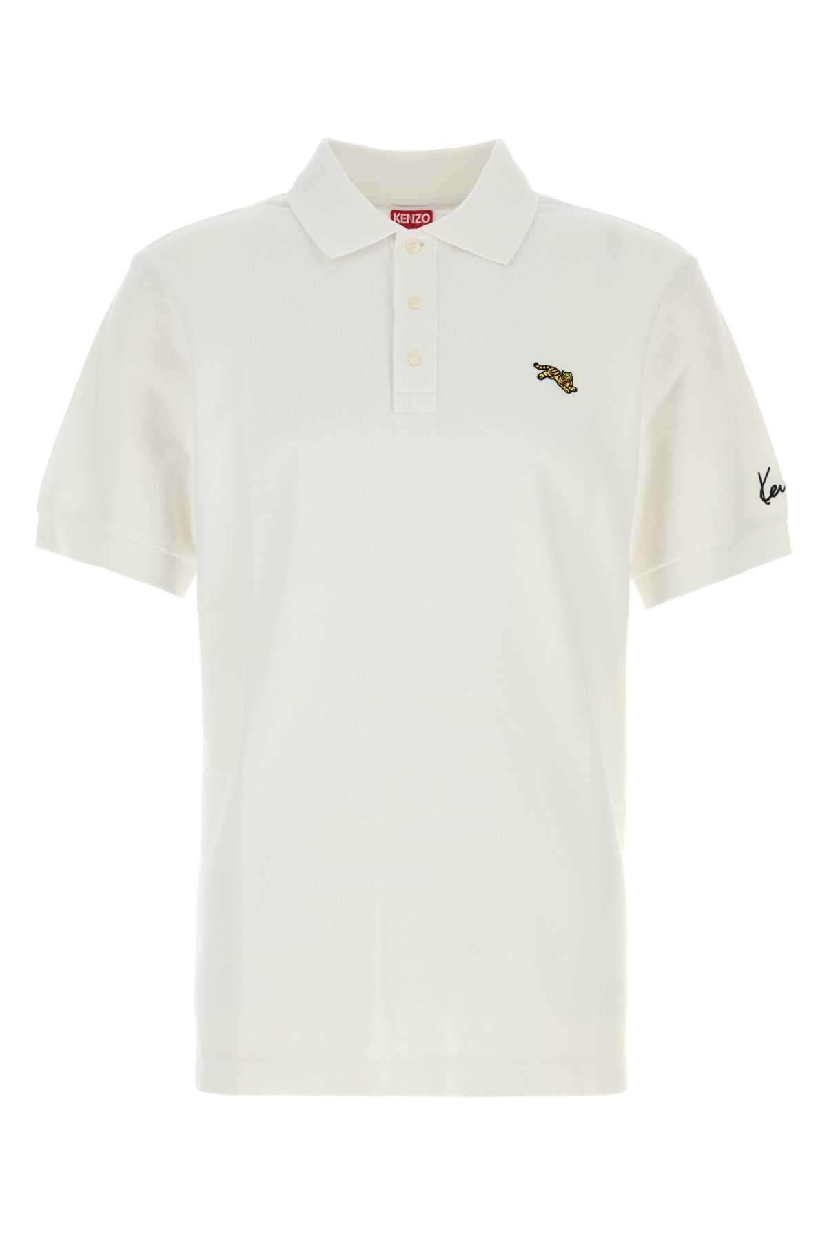 Kenzo Men White Piquet Polo Shirt KENZO