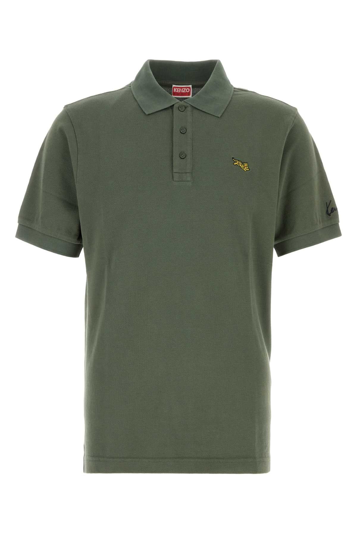 Kenzo Men Khaki Piquet Polo Shirt KENZO