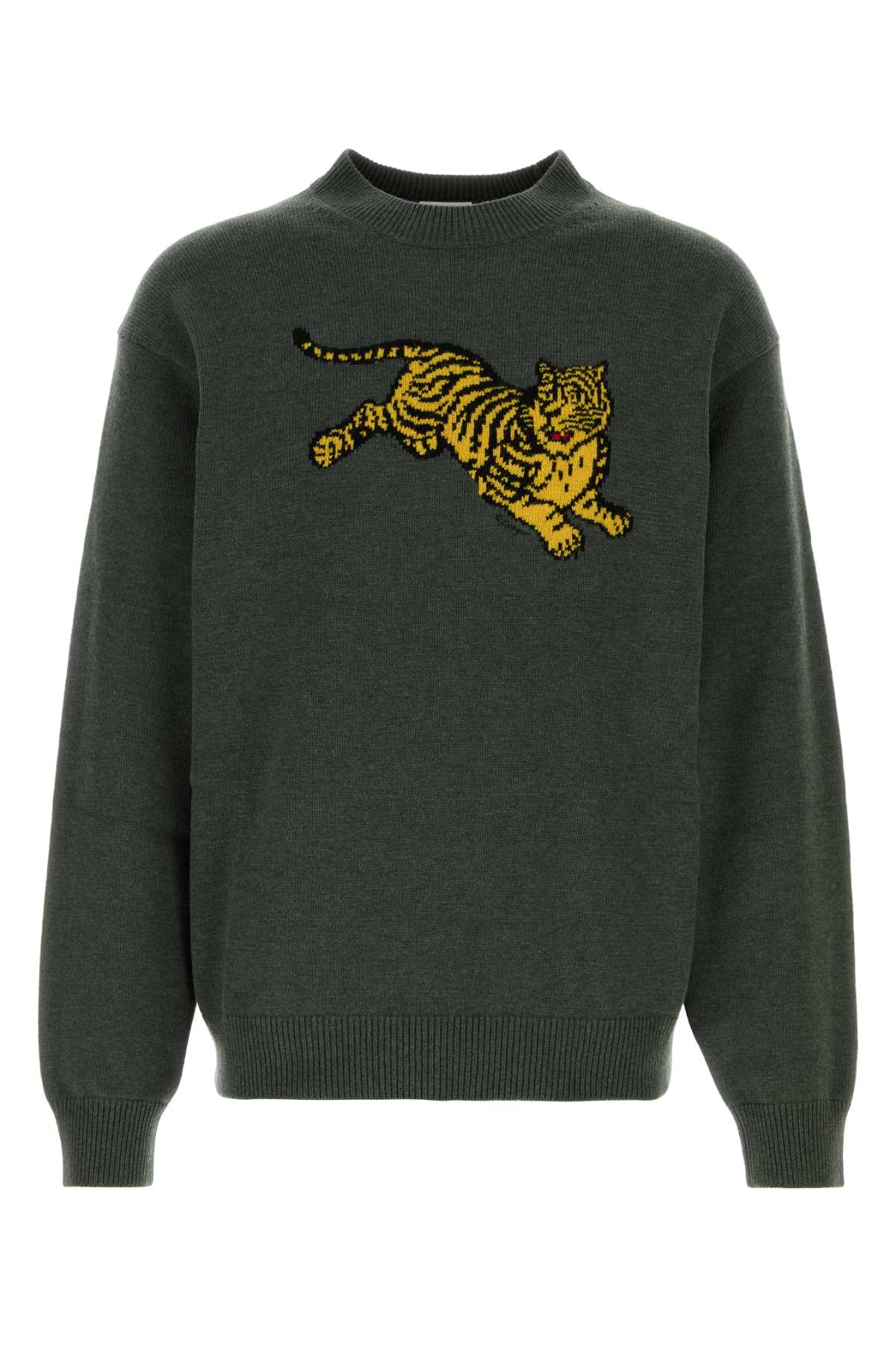 Kenzo Men Khaki Wool Blend Sweater KENZO