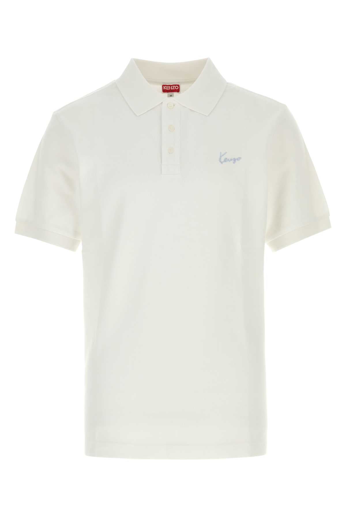 Kenzo Men White Piquet Polo Shirt KENZO