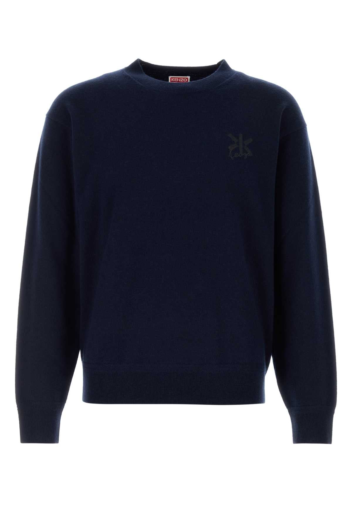 Kenzo Men Midnight Bue Wool Blend Sweater KENZO