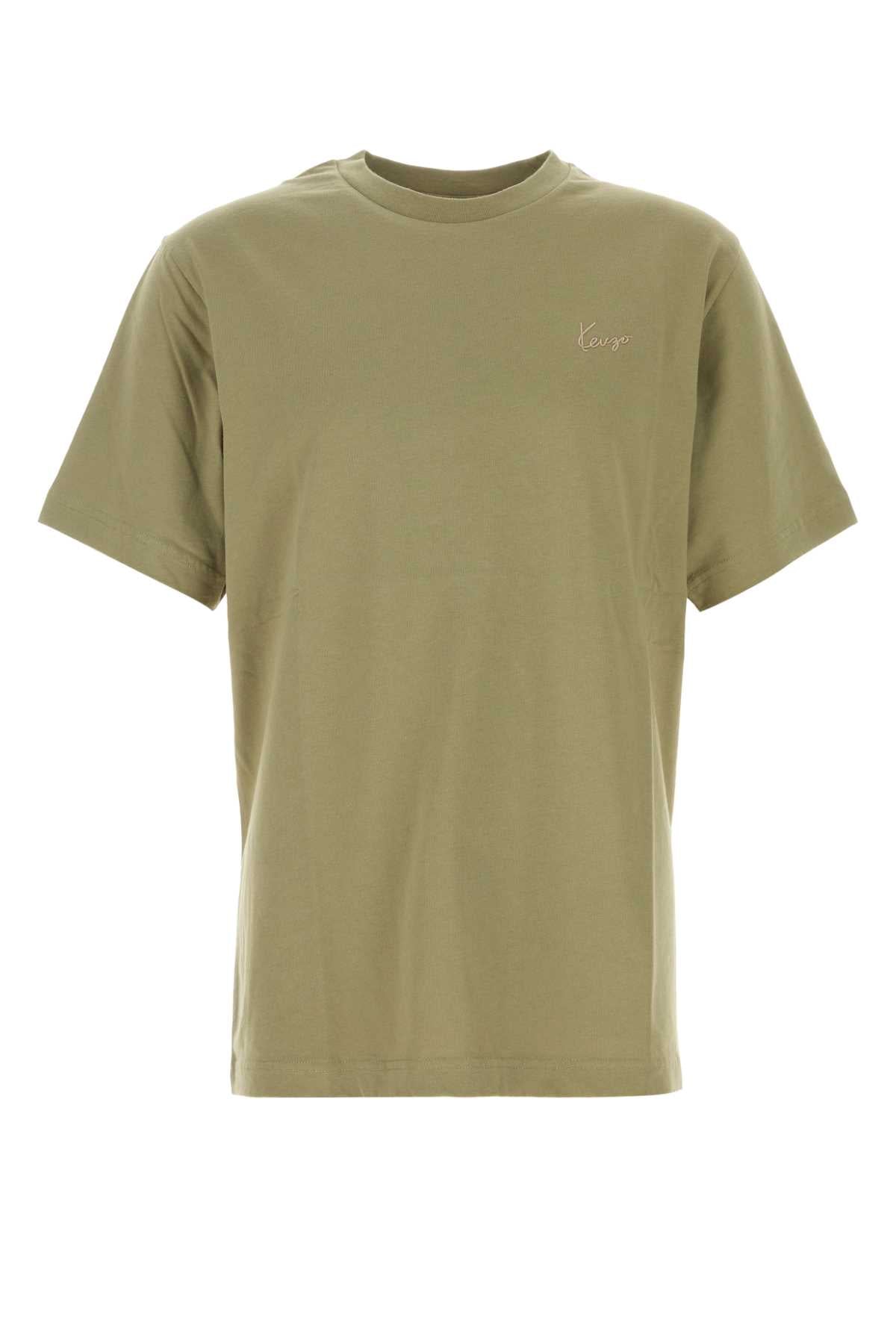Kenzo Men Olive Green Cotton T-Shirt KENZO