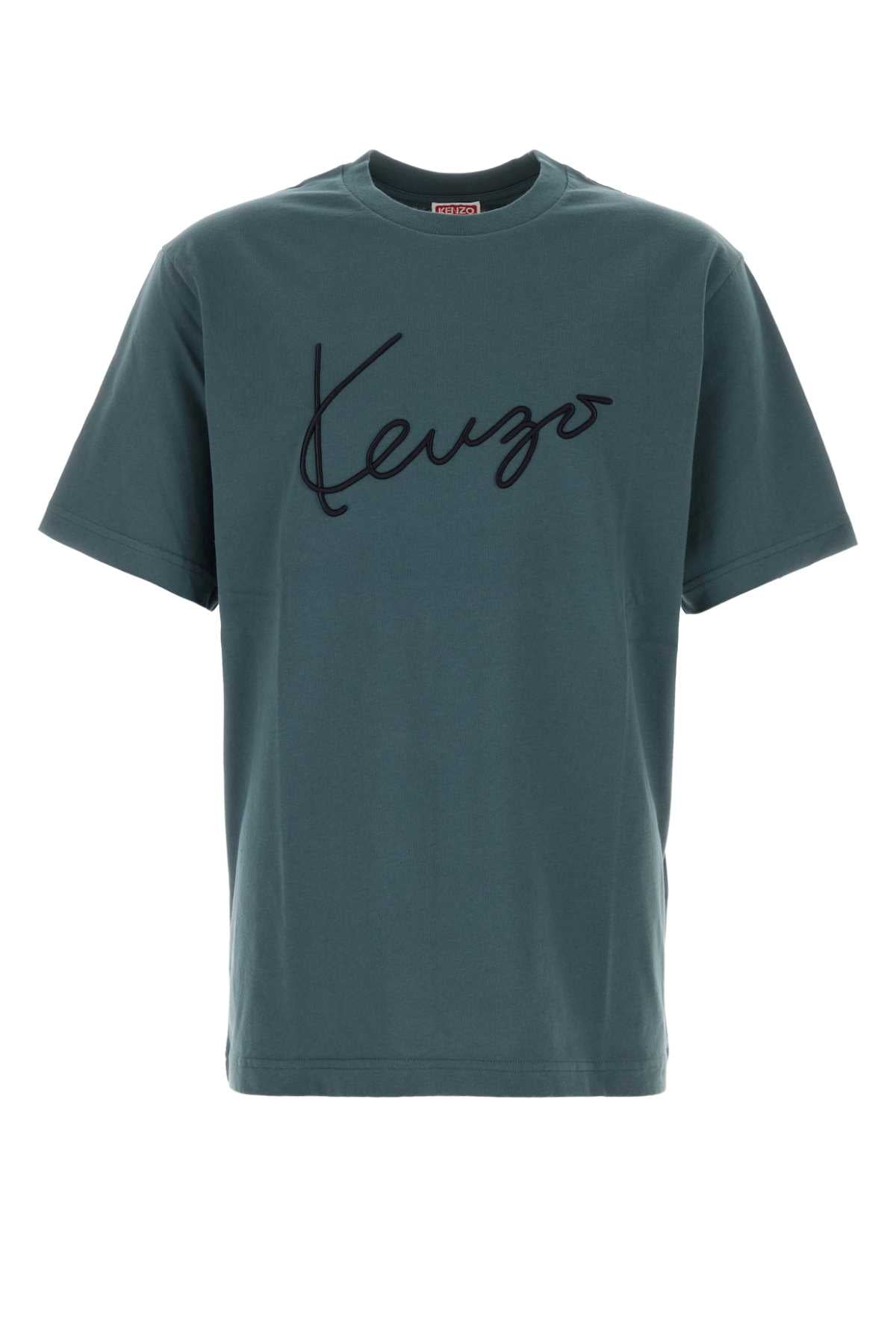 Kenzo Men Air Force Blue Cotton T-Shirt KENZO