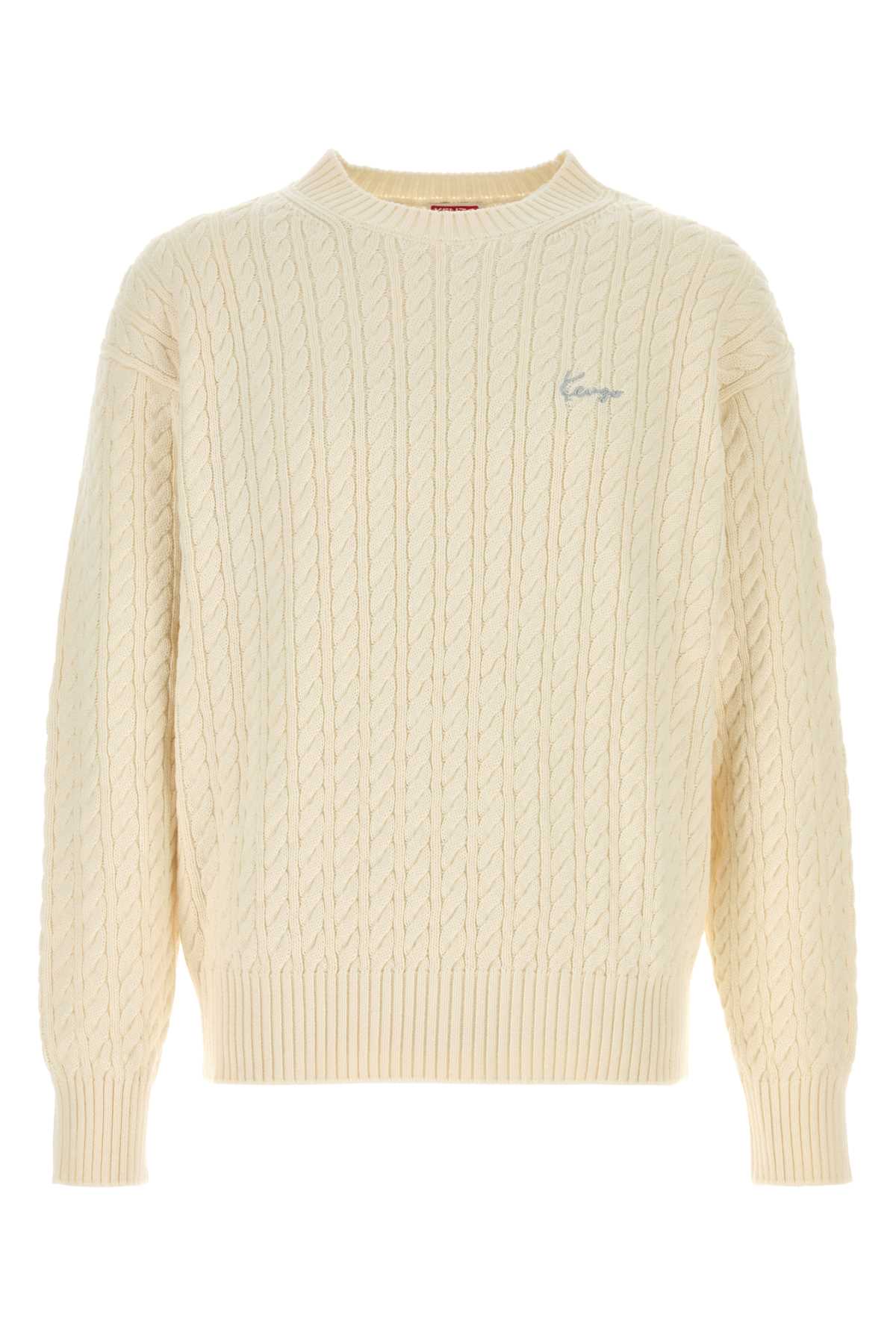 Kenzo Men White Cotton Blend Sweater KENZO
