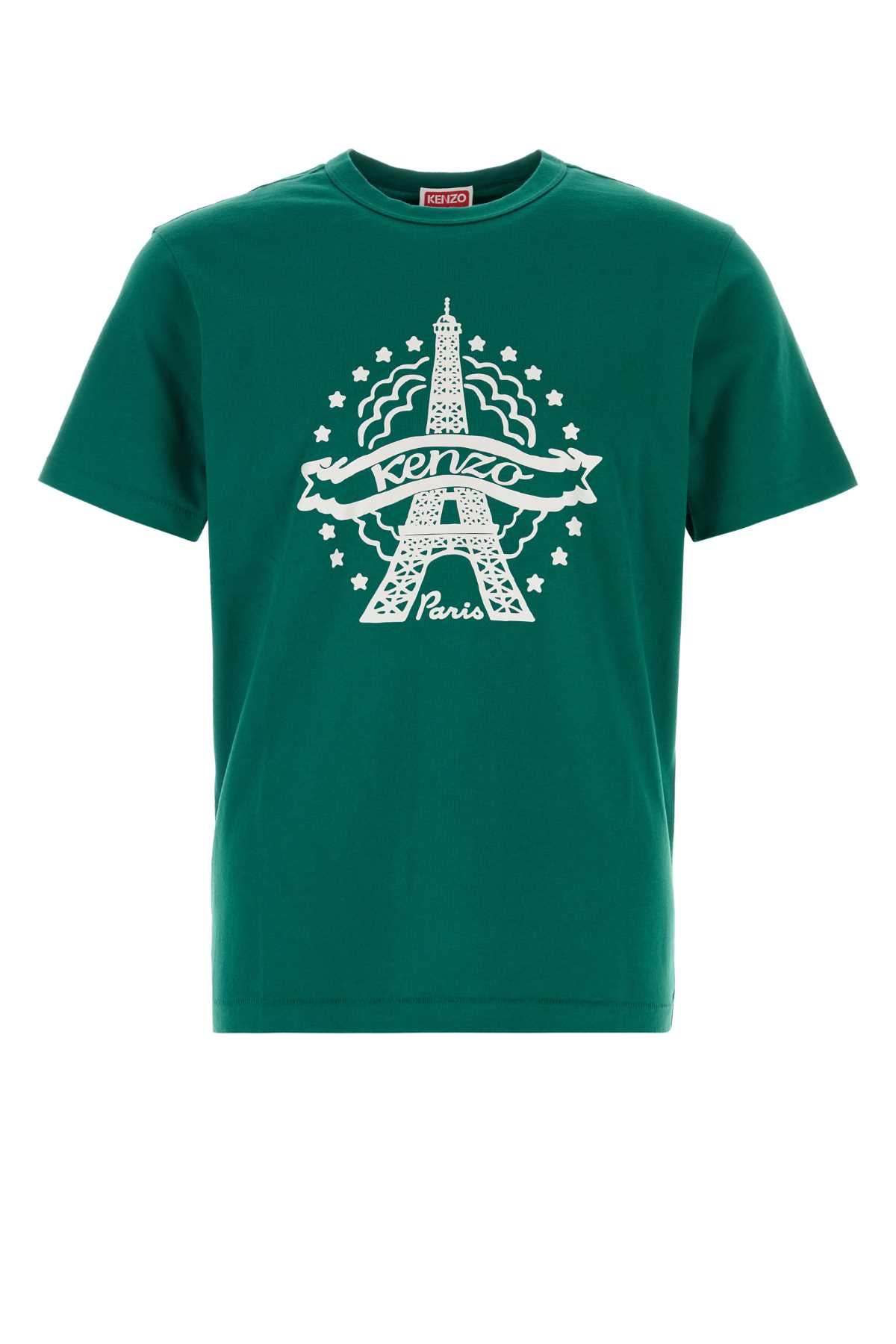 Kenzo Men Green Cotton T-Shirt KENZO