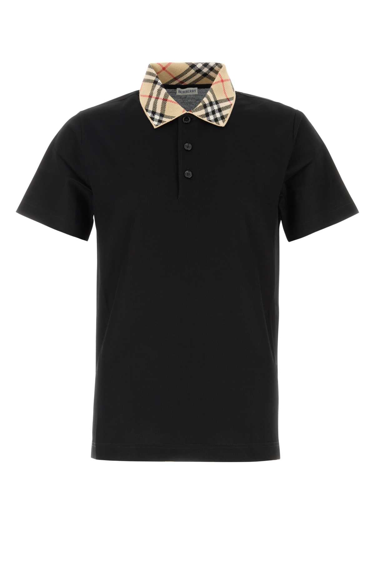 Burberry Men Black Piquet Polo Shirt BURBERRY
