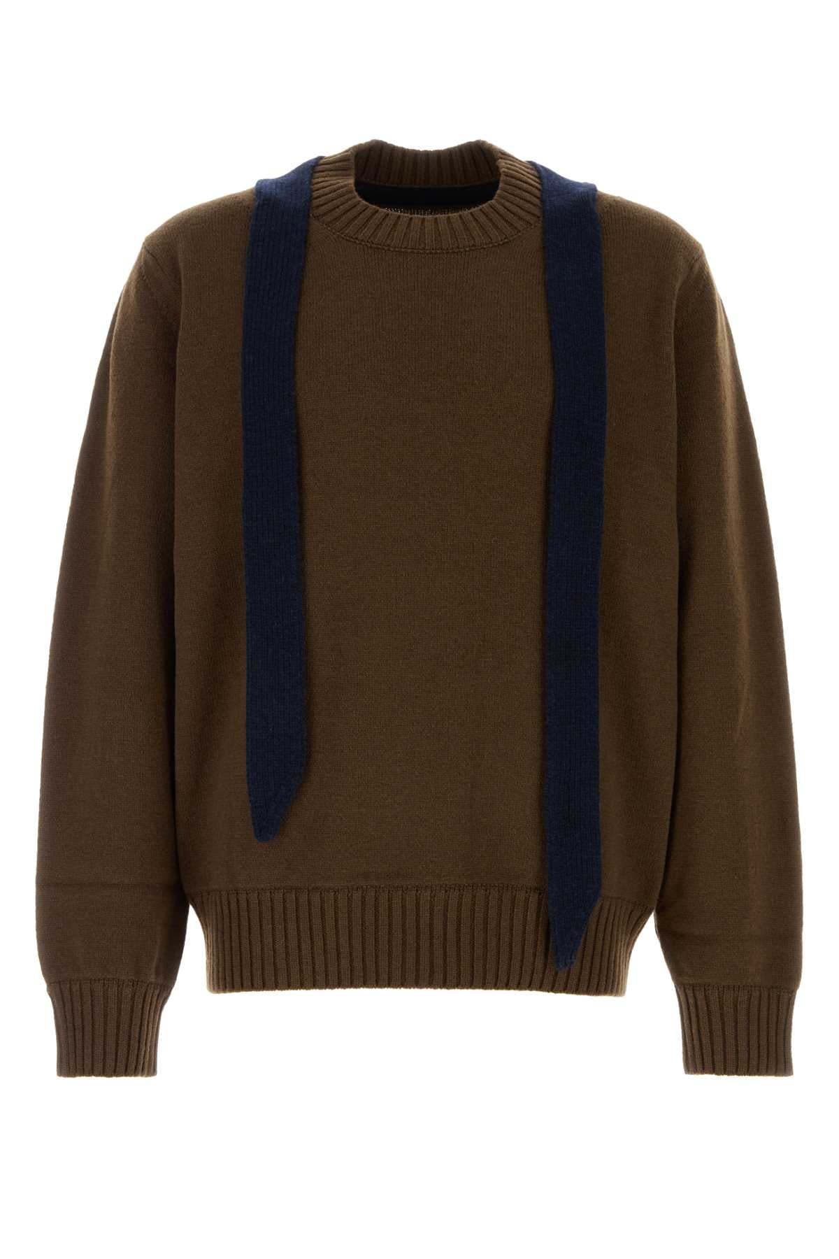 Sacai Men Brown Wool Sweater SACAI