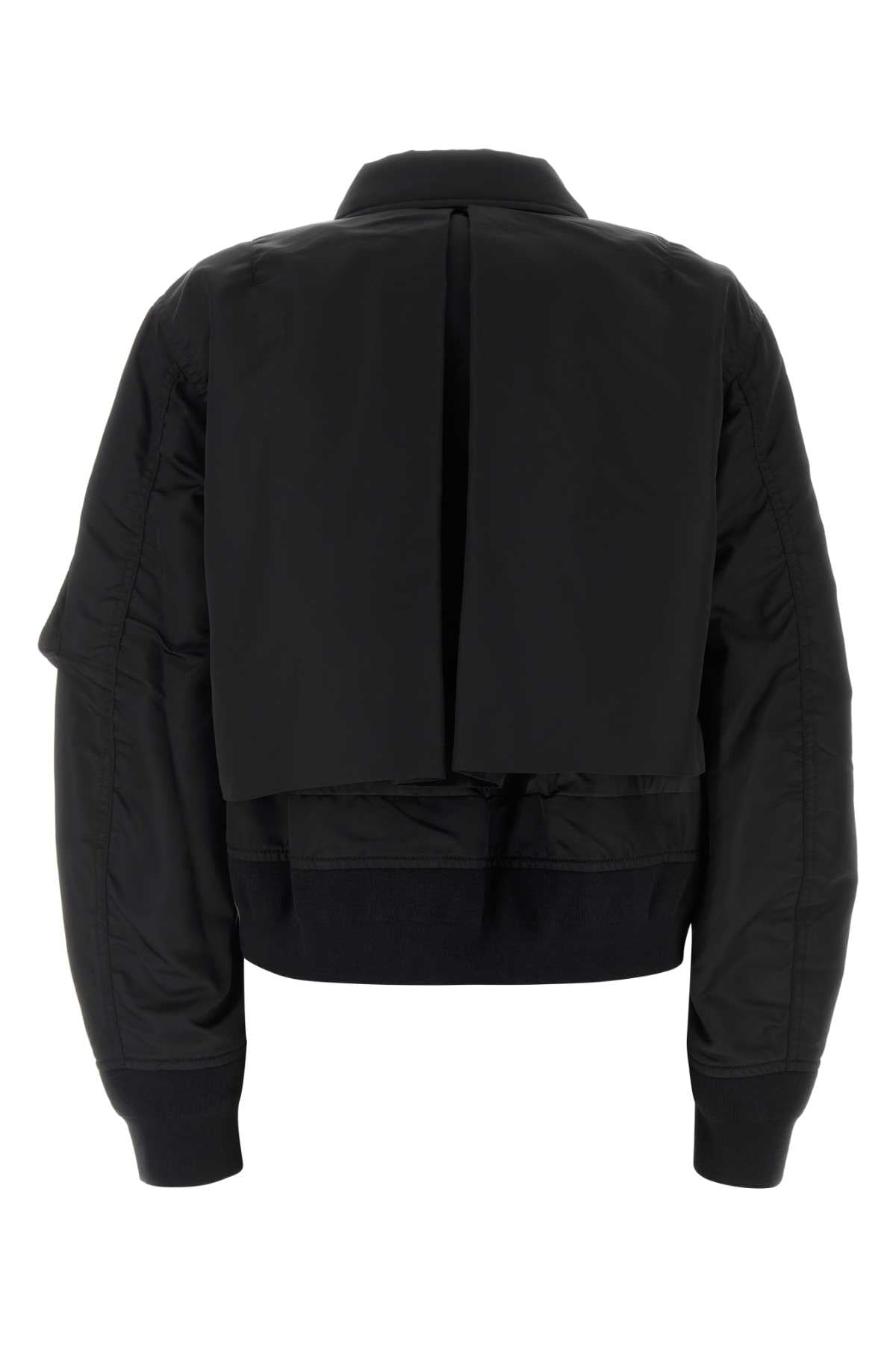 Sacai Women Black Nylon Bomber Jacket SACAI