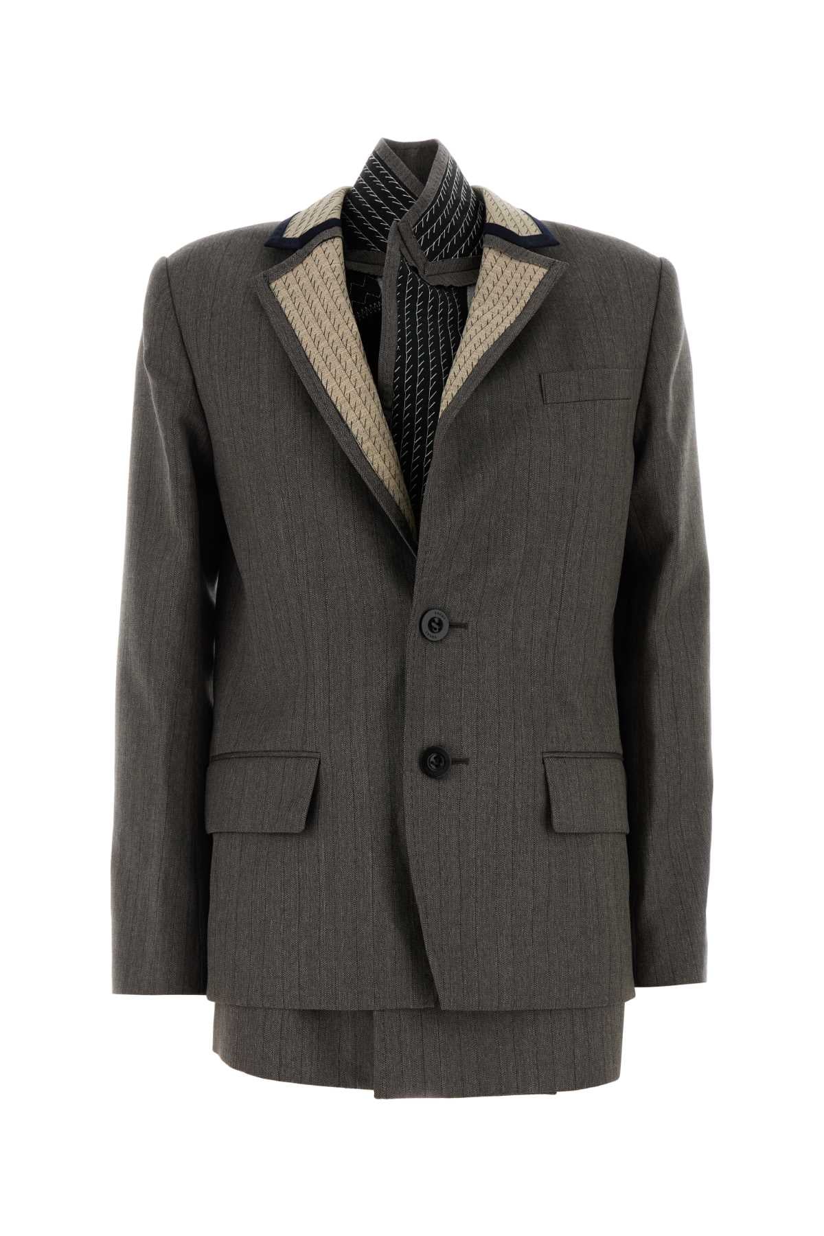Sacai Women Embroidered Wool Blazer SACAI