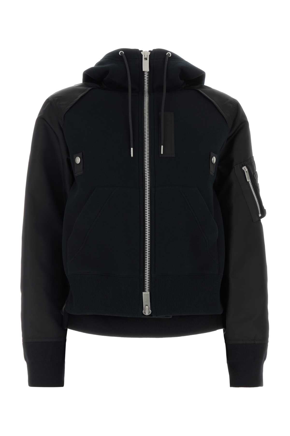 Sacai Women Two-Tone Jersey And Nylon Bomber Jacket SACAI