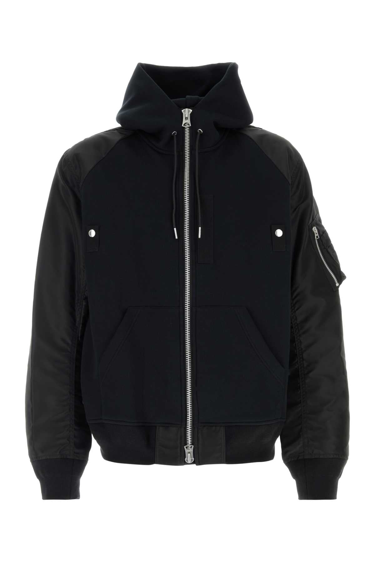 Sacai Men Black Cotton Blend Sweatshirt SACAI