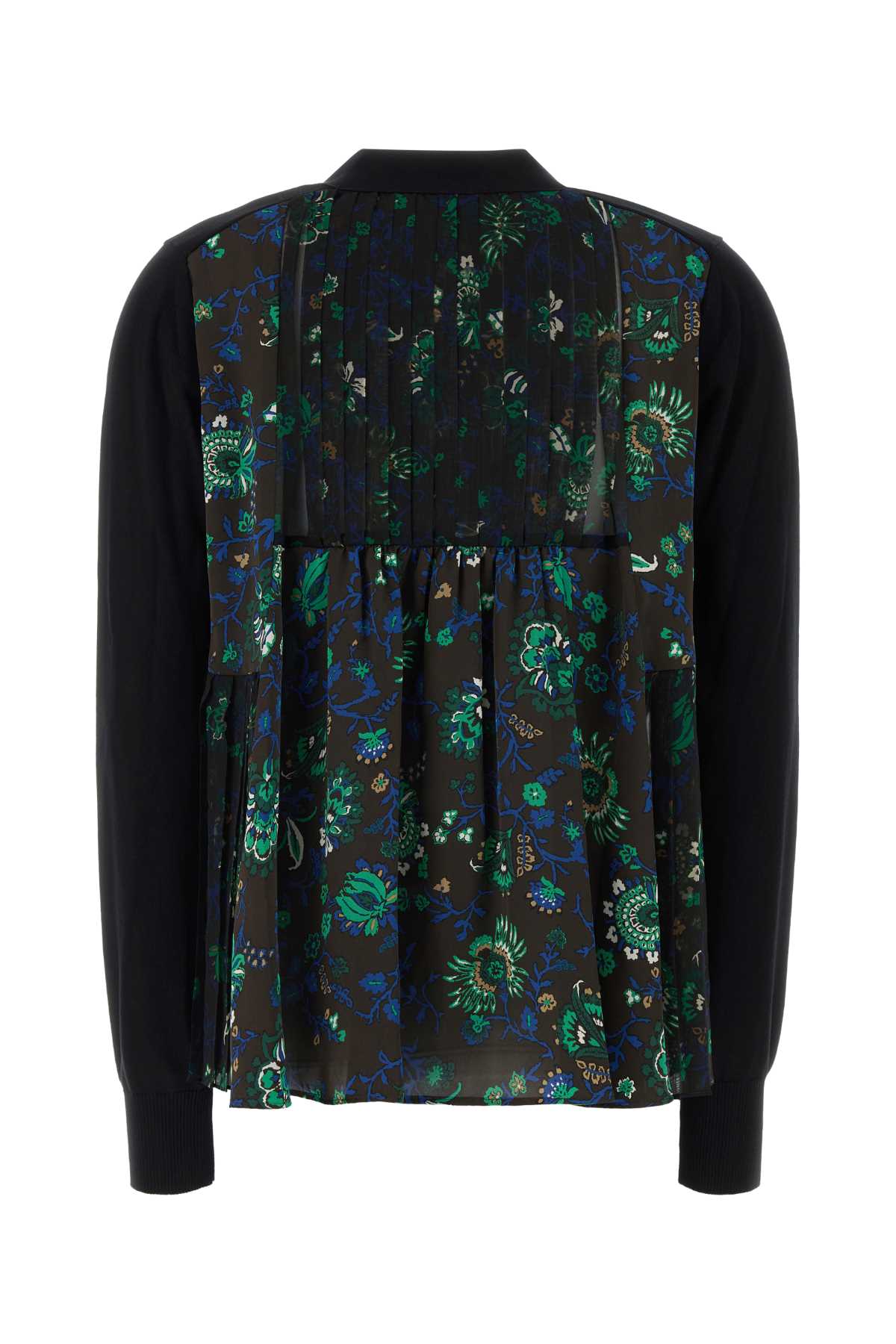 Sacai Women Black Cotton And Organa Cardigan SACAI