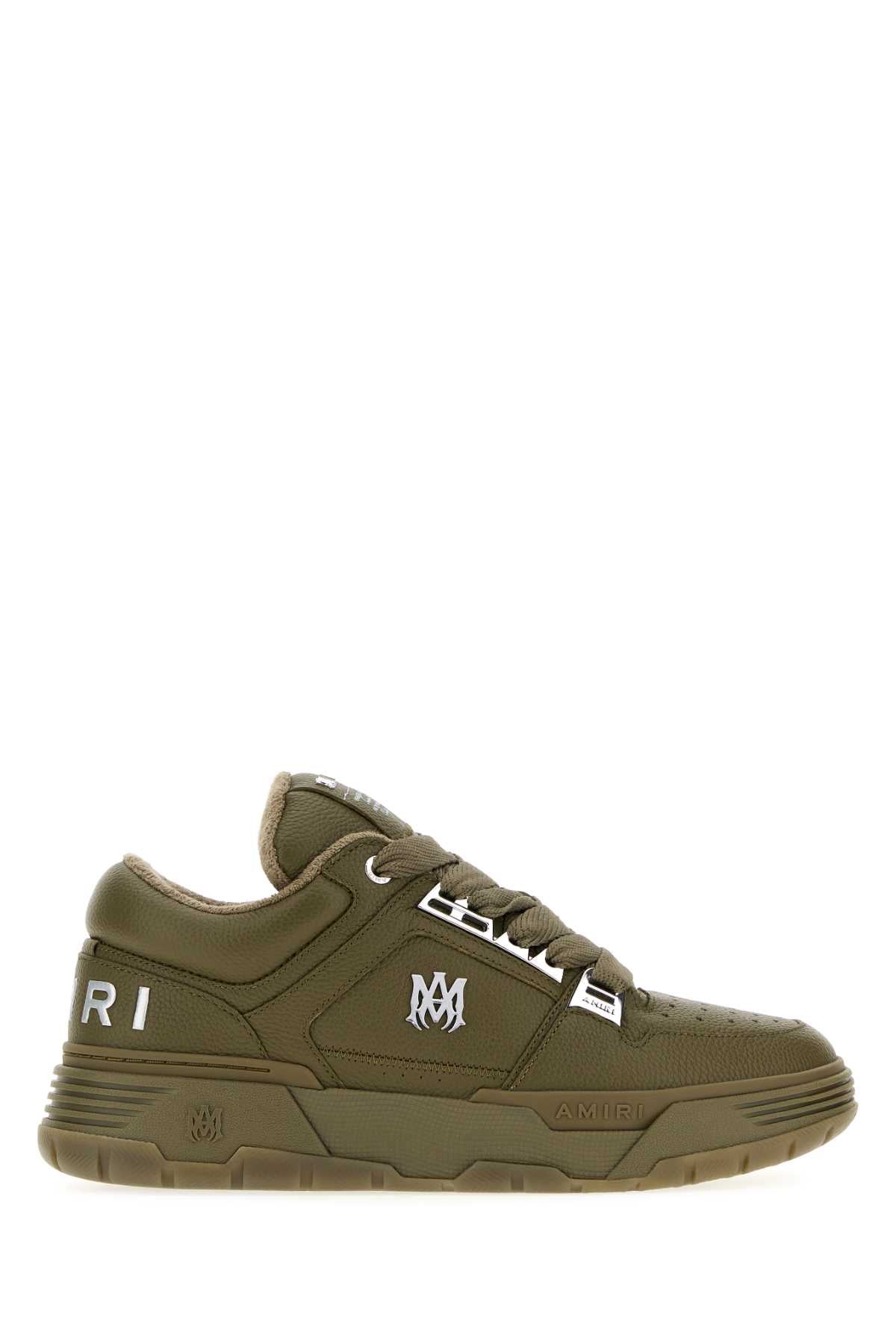Amiri Men Army Green Leather Ma-1 Sneakers AMIRI
