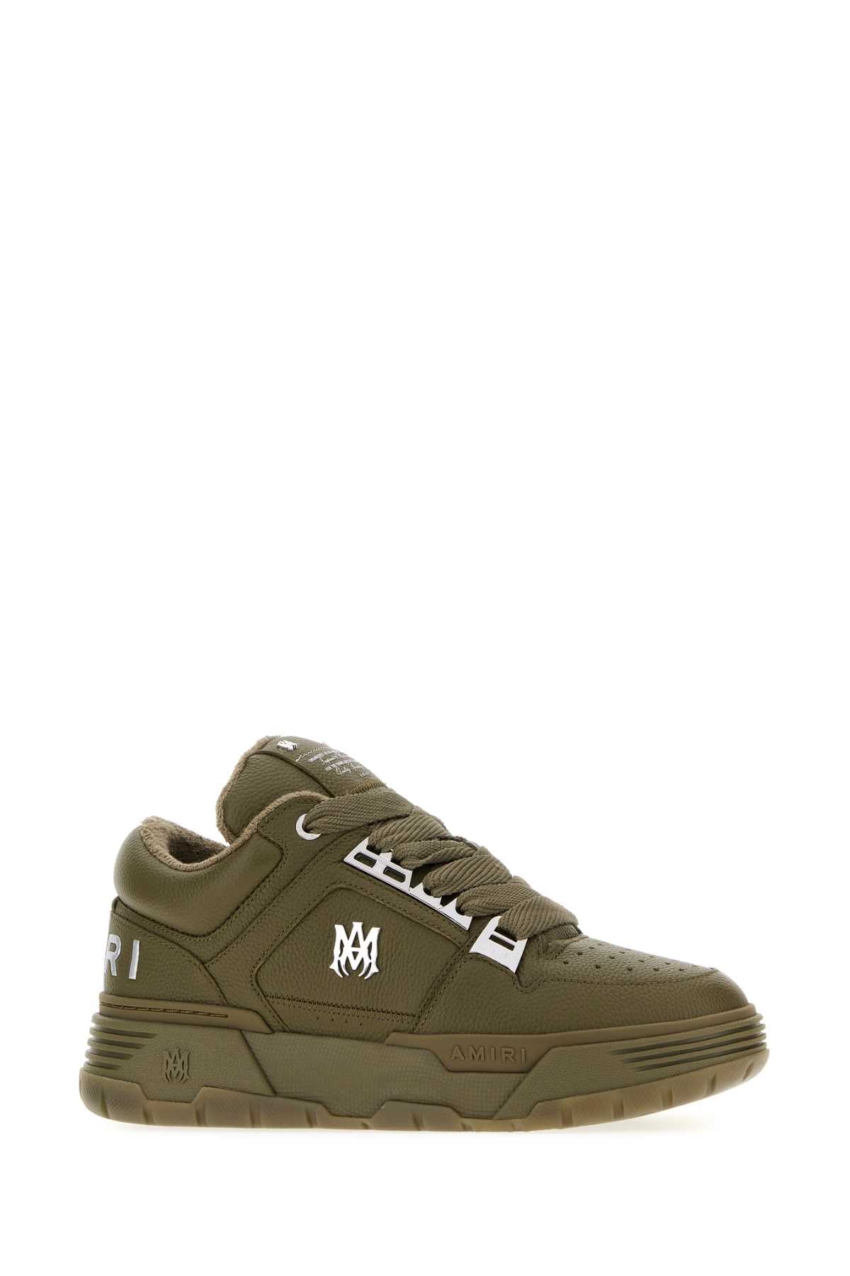Amiri Men Army Green Leather Ma-1 Sneakers AMIRI