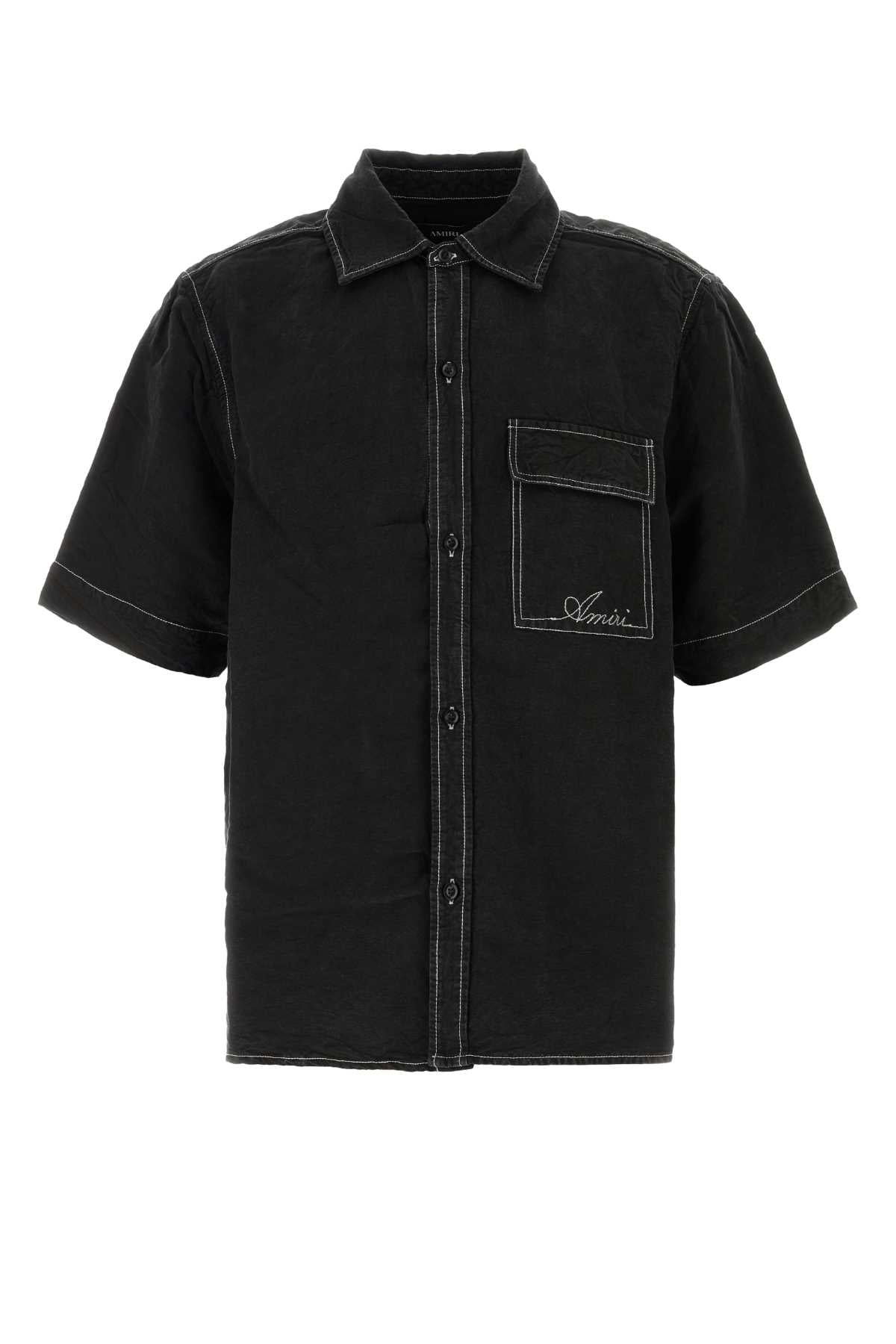 Amiri Men Black Linen Blend Shirt AMIRI