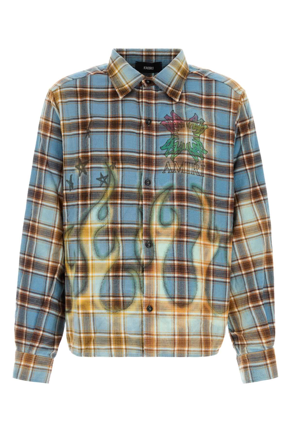 Amiri Men Embroidered Flannel Shirt AMIRI