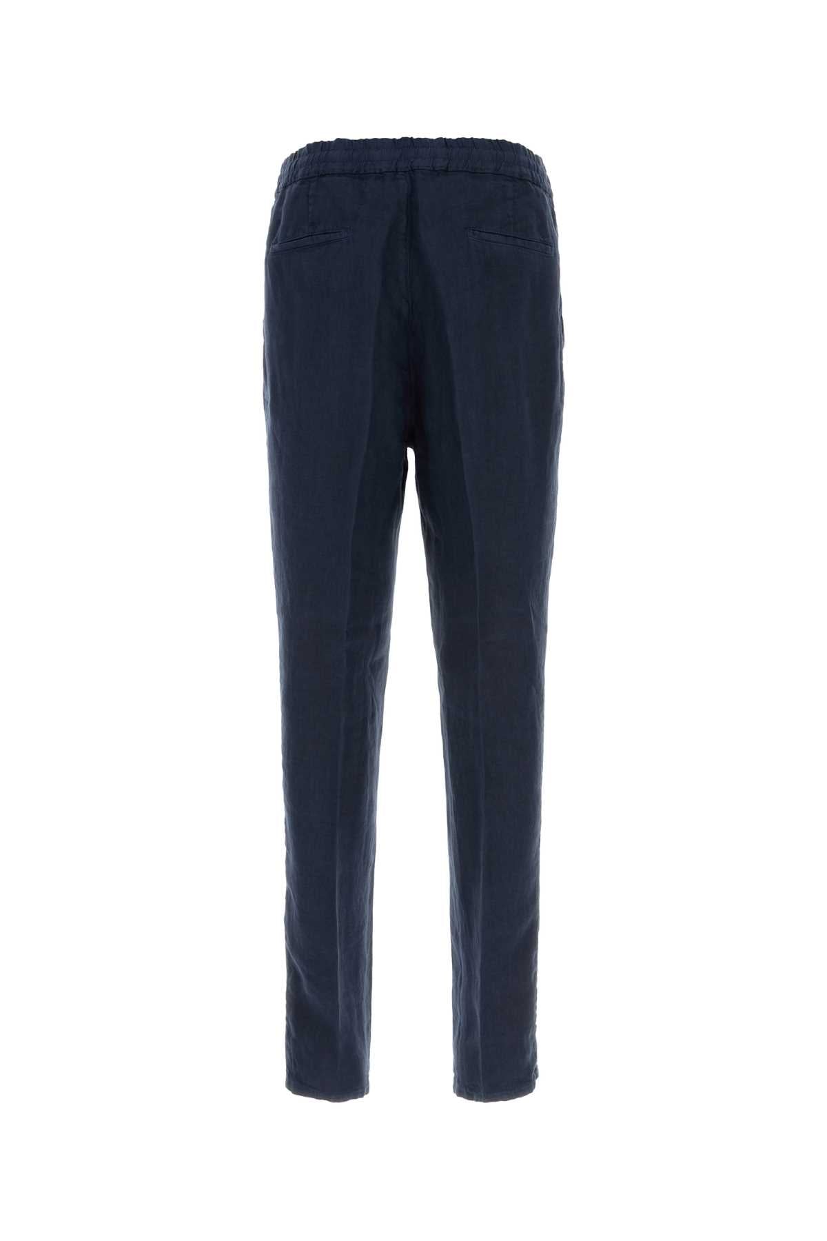 Brunello Cucinelli Men Blue Linen Pant BRUNELLO CUCINELLI