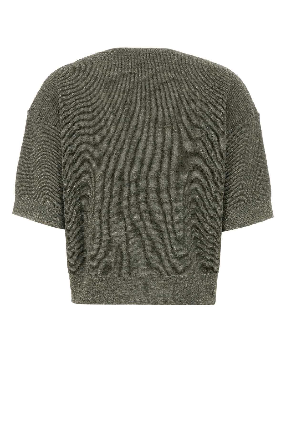 Brunello Cucinelli Women Sage Green Linen Blend Sweater BRUNELLO CUCINELLI