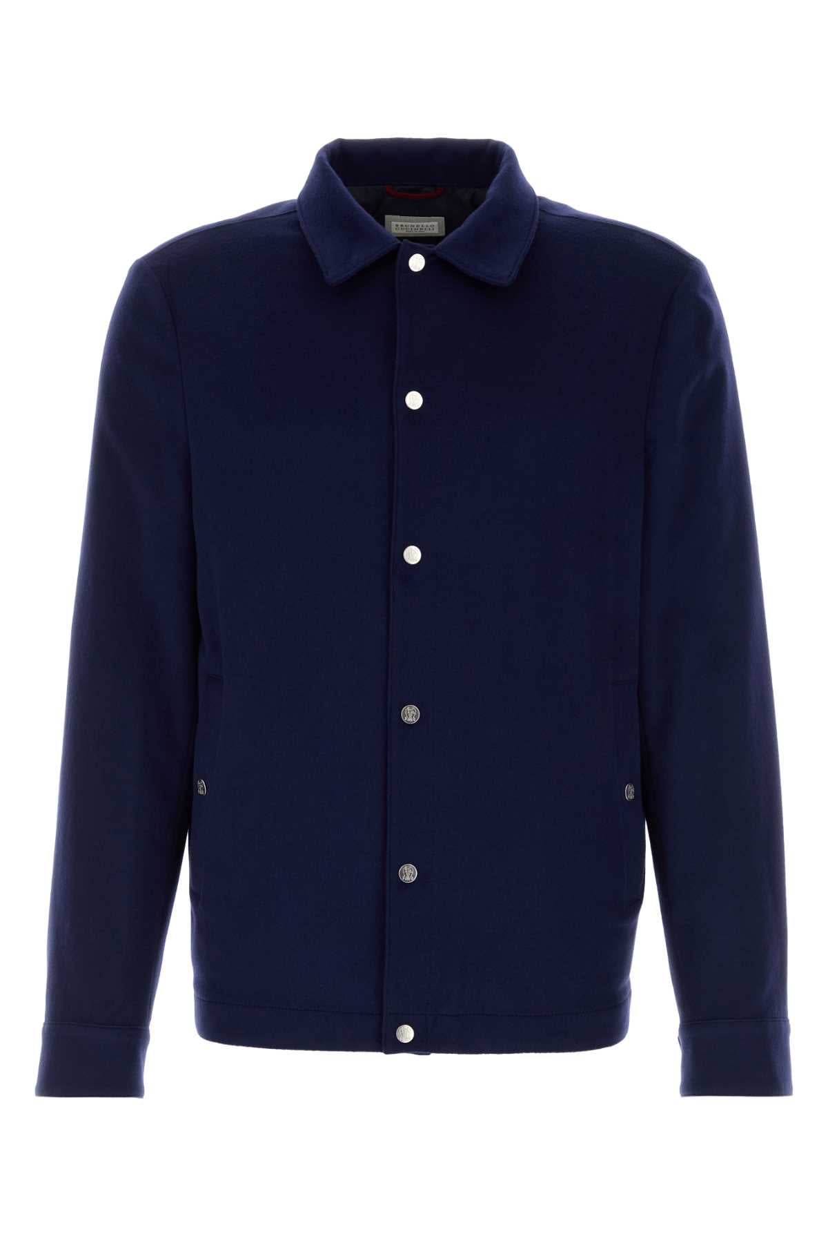 Brunello Cucinelli Men Blue Cashmere Jacket BRUNELLO CUCINELLI
