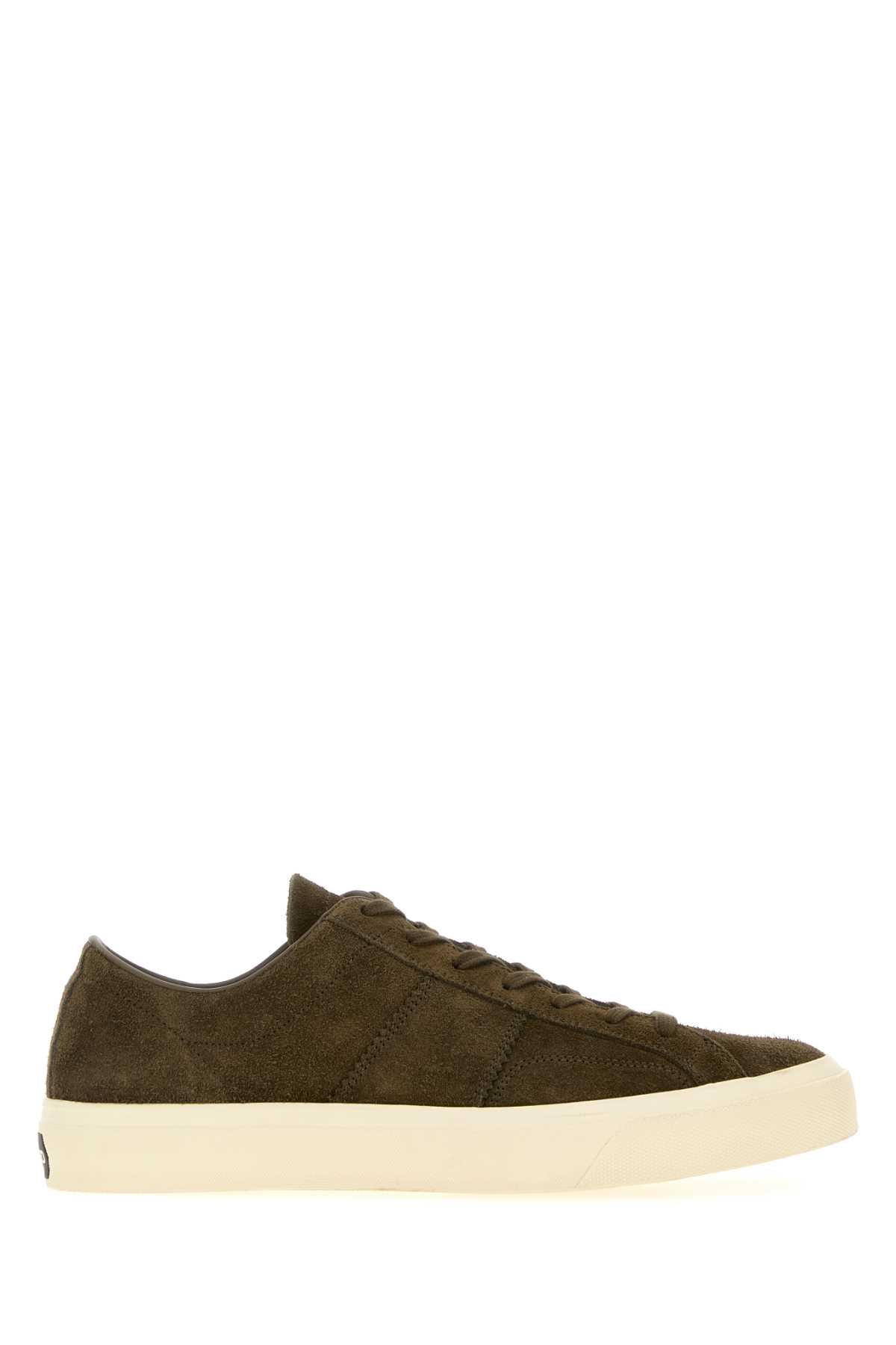 Tom Ford Men Khaki Suede Cambridge Sneakers TOM FORD