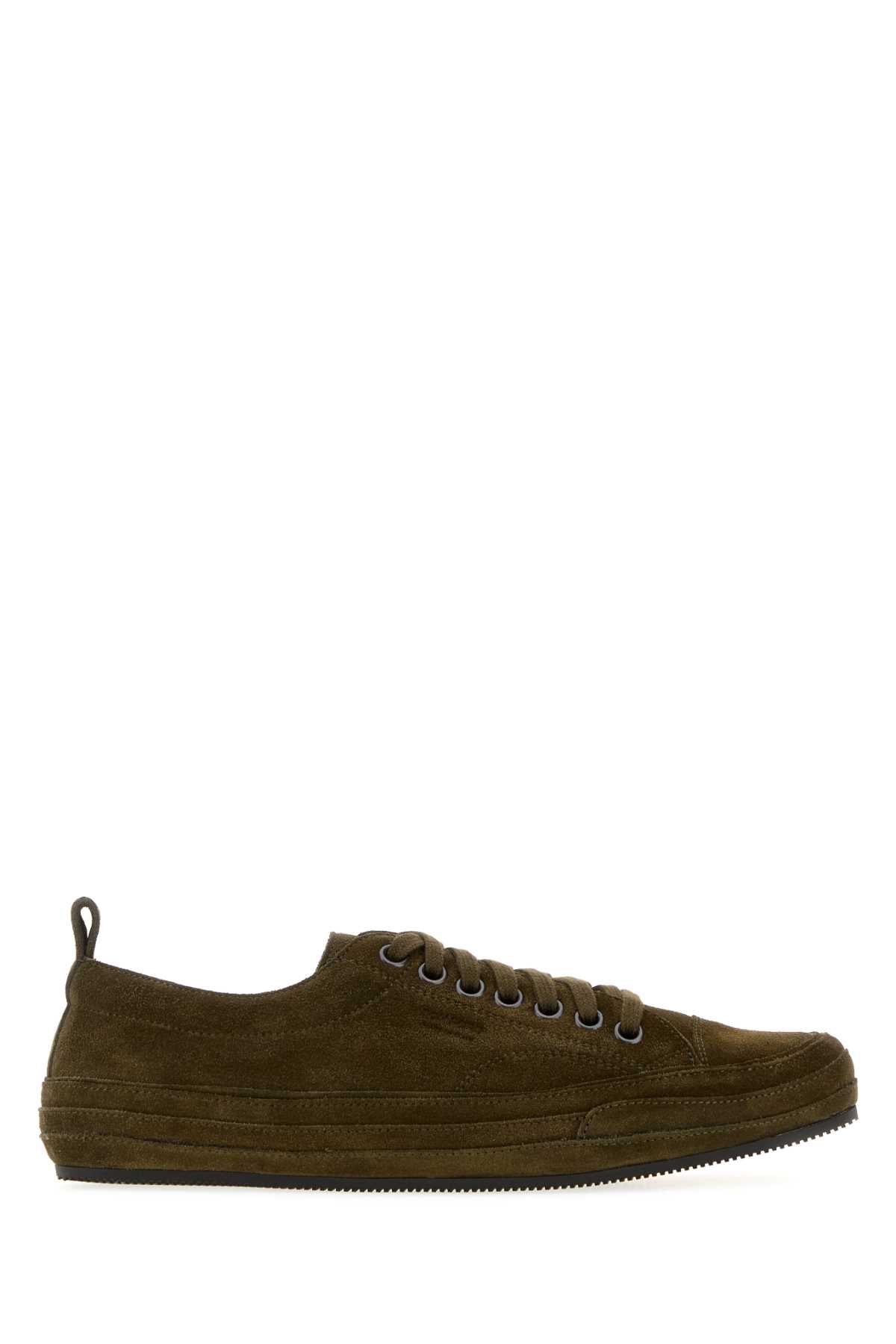 Tom Ford Men Dark Green Suede Dean Sneakers TOM FORD