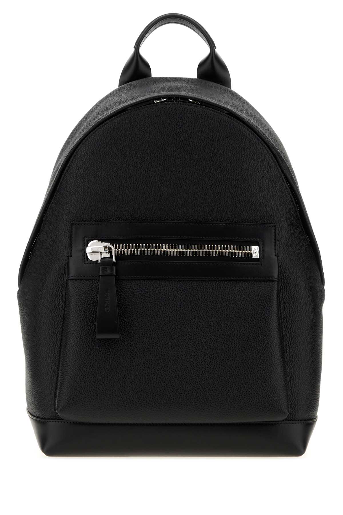 Tom Ford Men Black Leather Backpack TOM FORD
