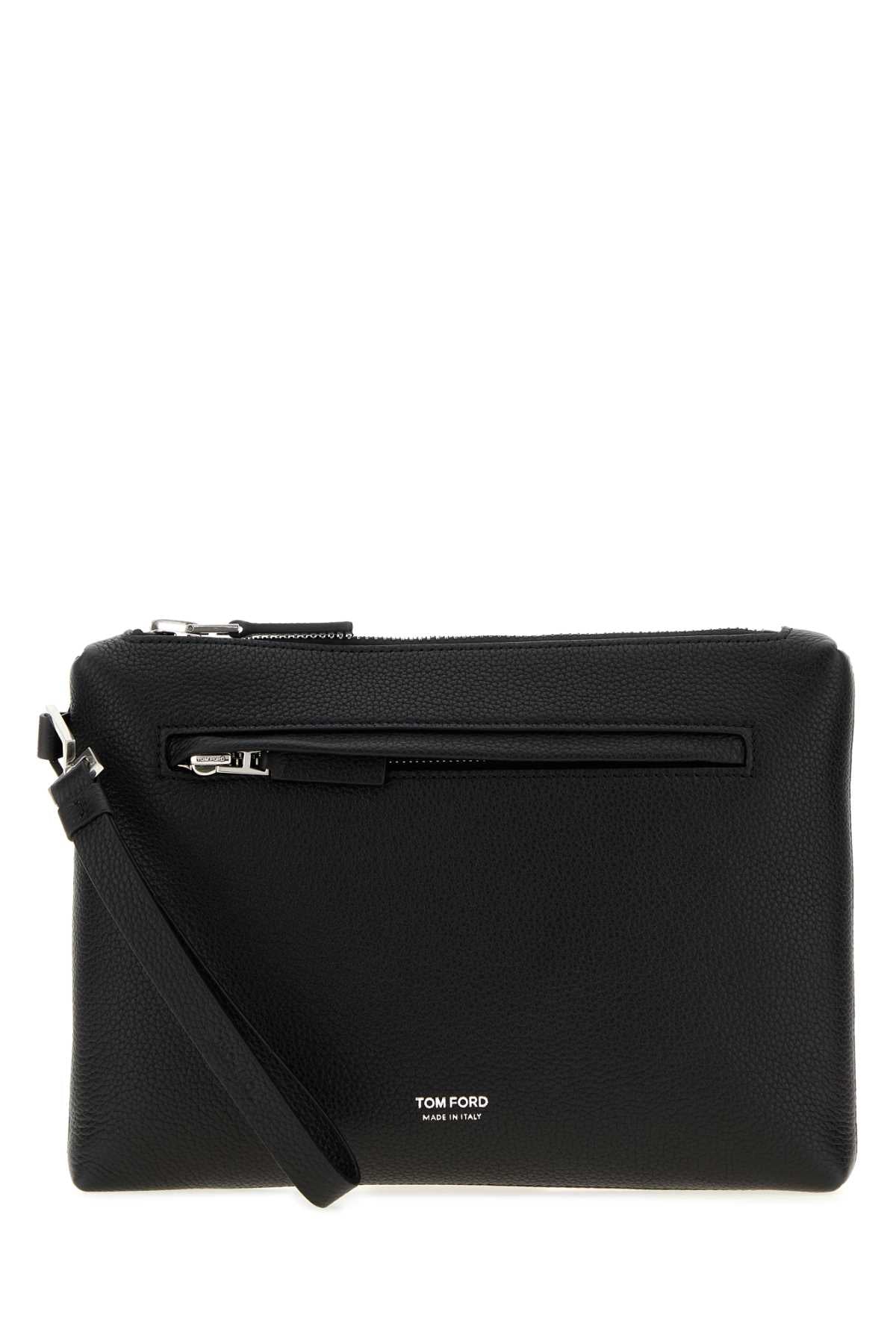 Tom Ford Men Black Leather Clutch TOM FORD