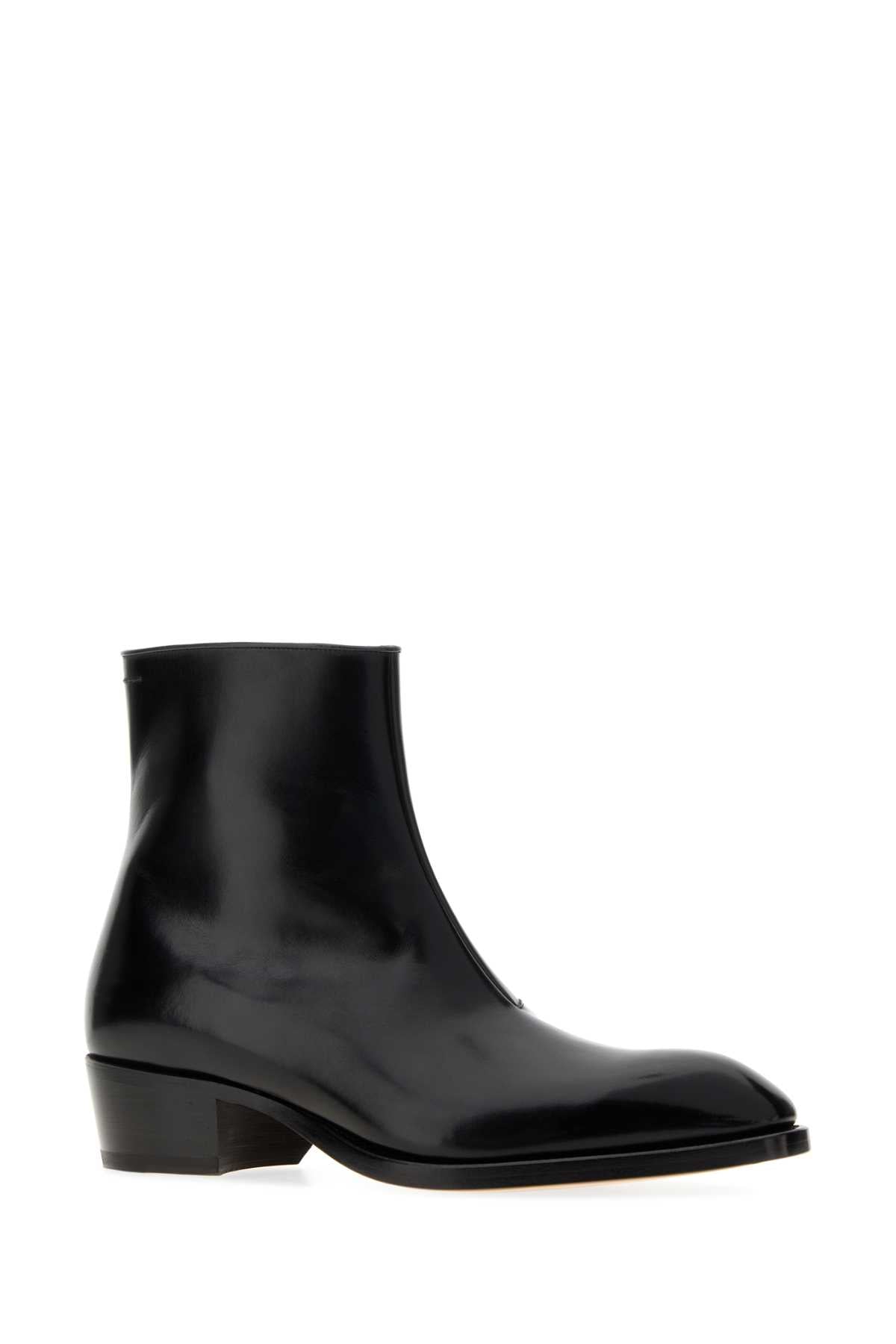 Tom Ford Men Black Leather Ankle Boots TOM FORD