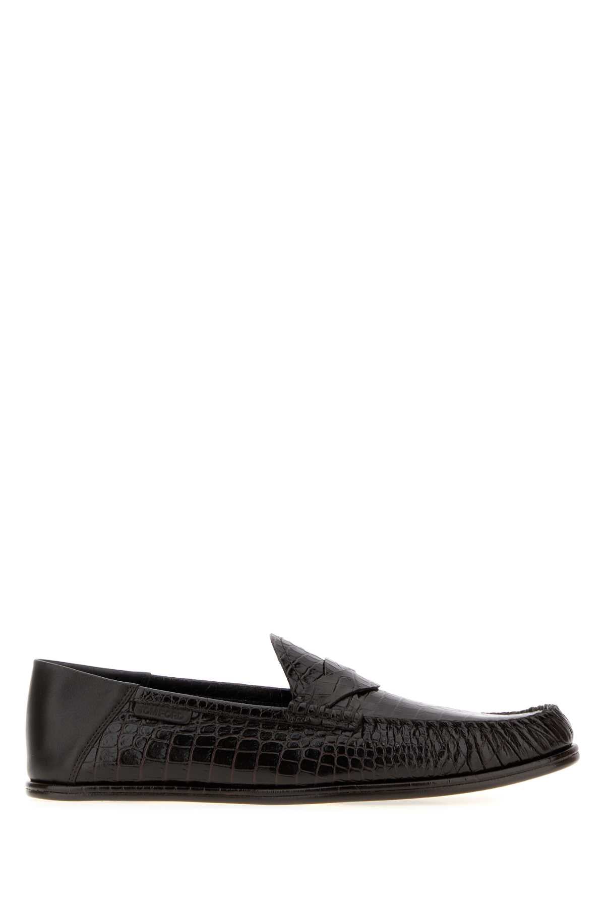 Tom Ford Men Dark Brown Leather Loafers TOM FORD