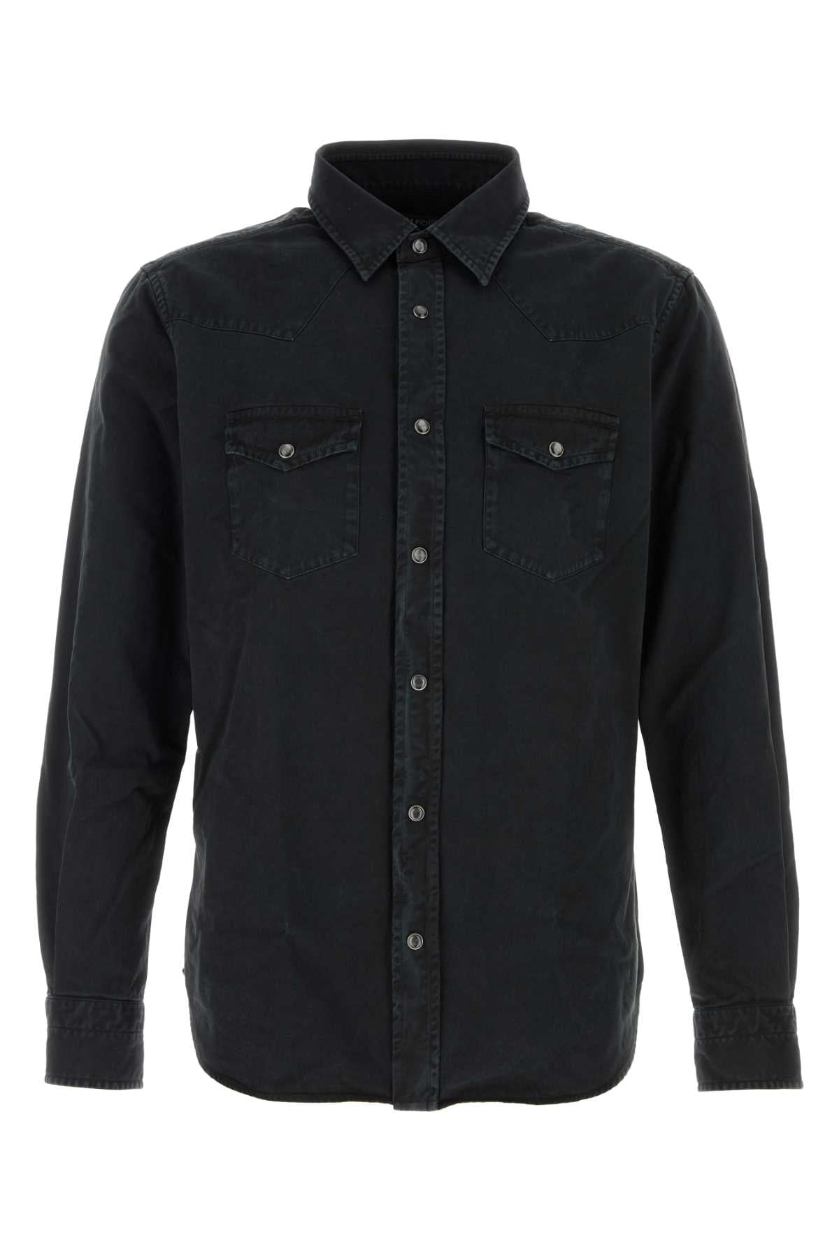 Tom Ford Men Black Denim Shirt TOM FORD