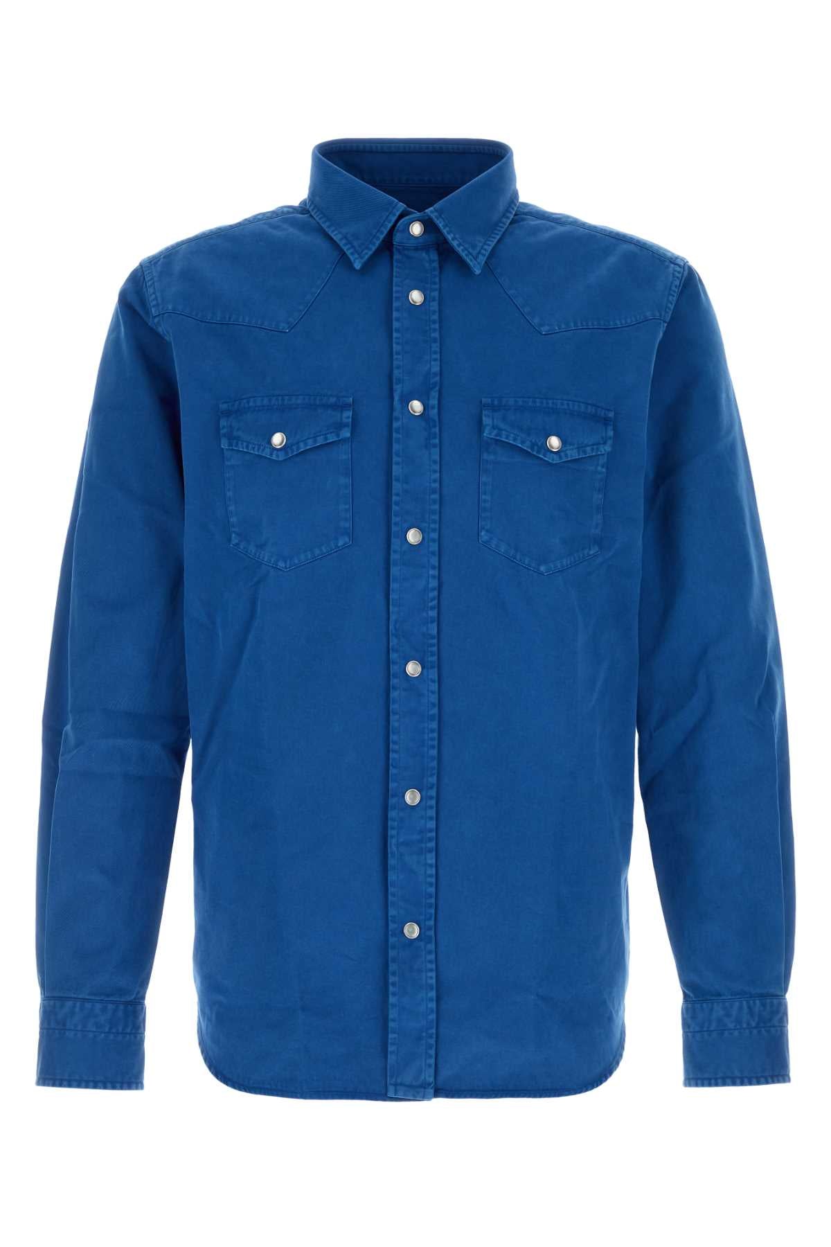Tom Ford Men Blue Denim Shirt TOM FORD