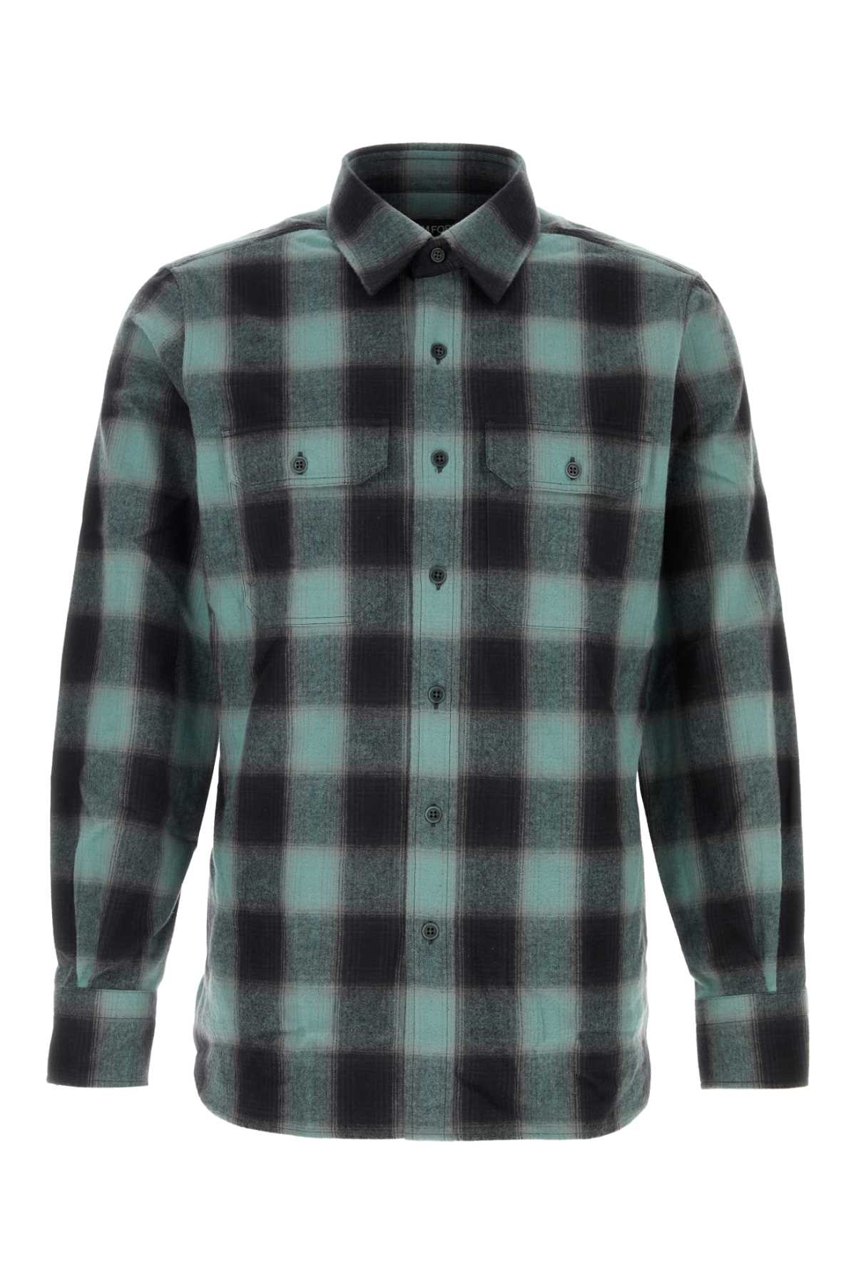 Tom Ford Men Embroidered Flannel Shirt TOM FORD