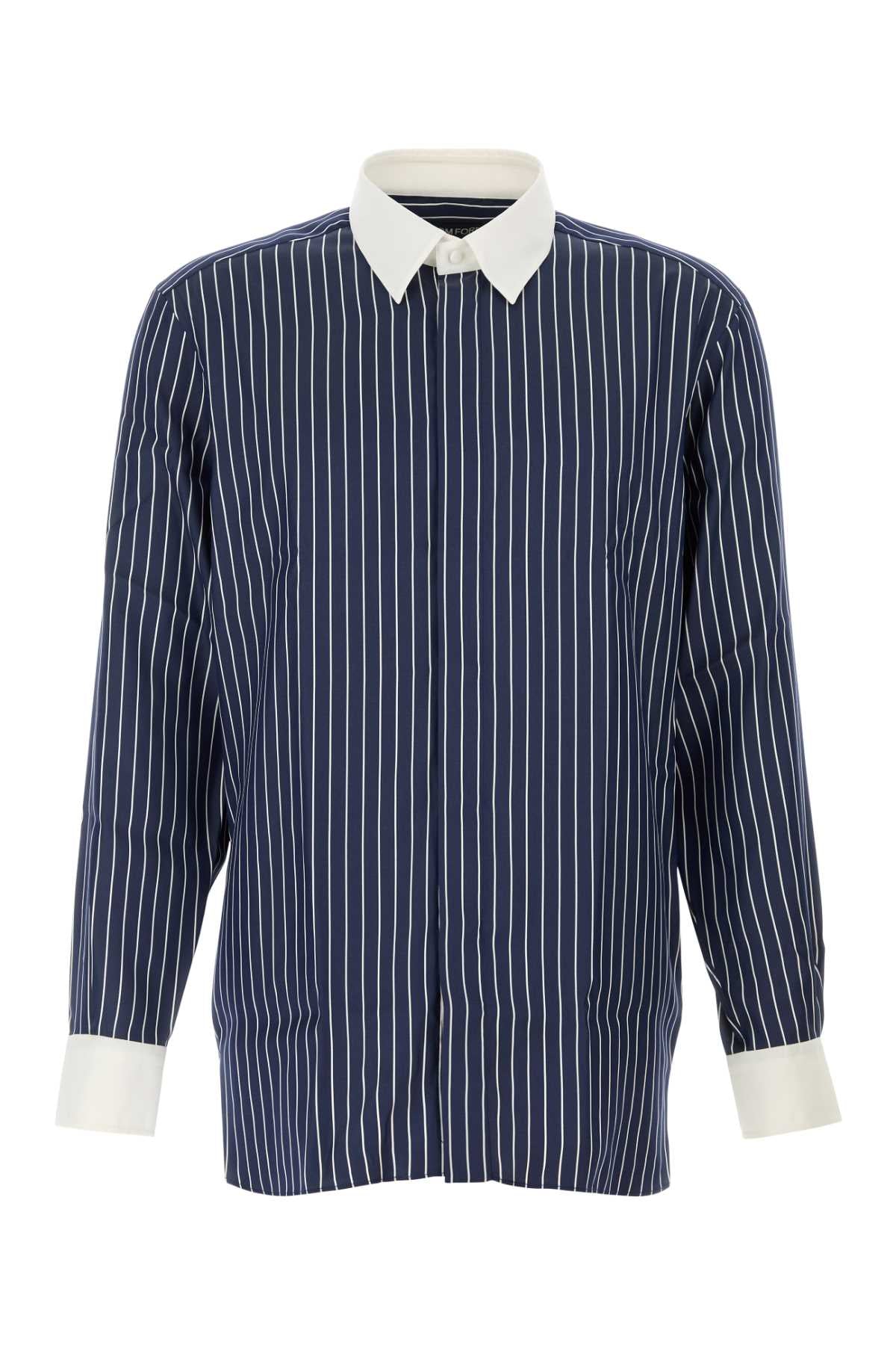 Tom Ford Men Embroidered Silk Shirt TOM FORD