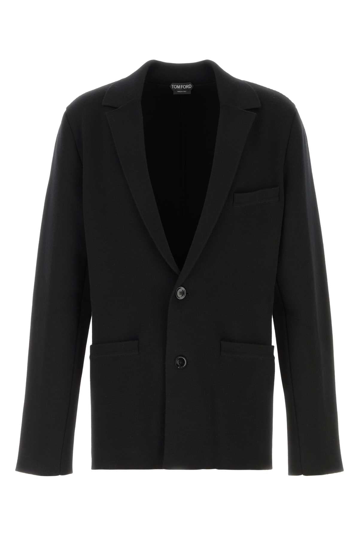 Tom Ford Men Black Stretch Wool Blend Blazer TOM FORD