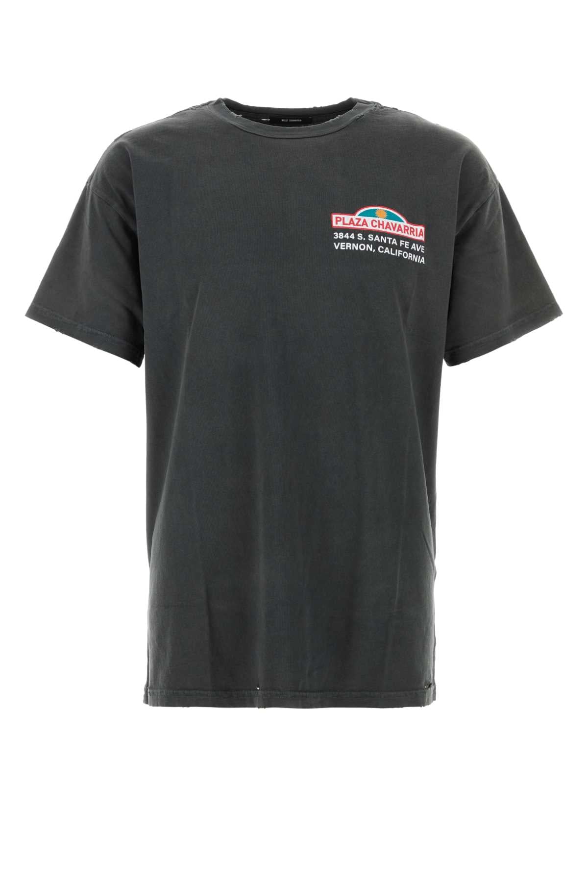 Willy Chavarria Men Slate Cotton Plaza Chavarria T-Shirt WILLY CHAVARRIA