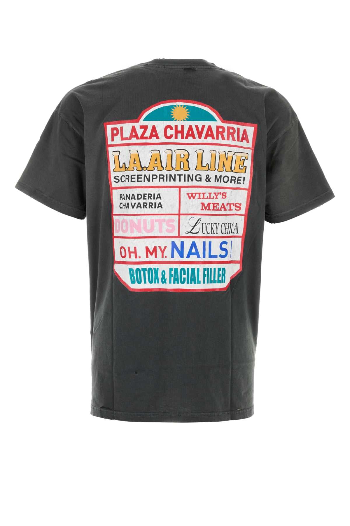 Willy Chavarria Men Slate Cotton Plaza Chavarria T-Shirt WILLY CHAVARRIA