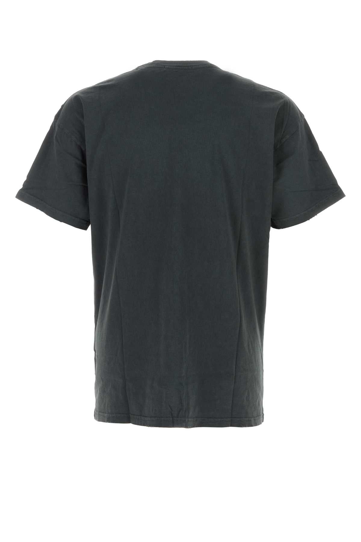 Willy Chavarria Men Slate Cotton Leather Daddy T-Shirt WILLY CHAVARRIA