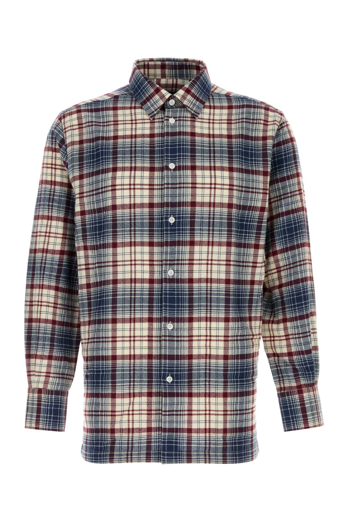 Willy Chavarria Men Embroidered Flannel Shirt WILLY CHAVARRIA